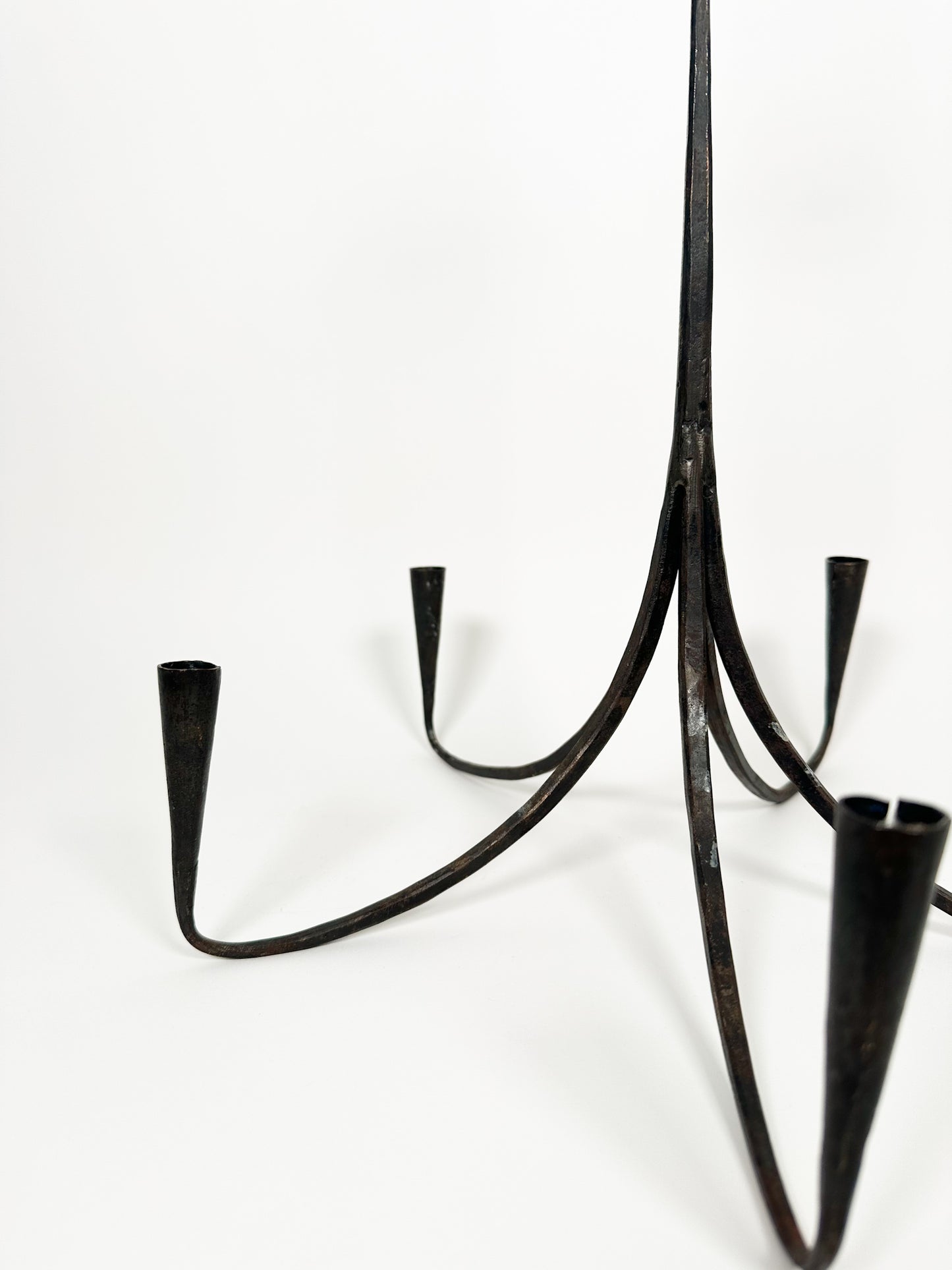 Vintage Wrought Iron Candle Chandelier