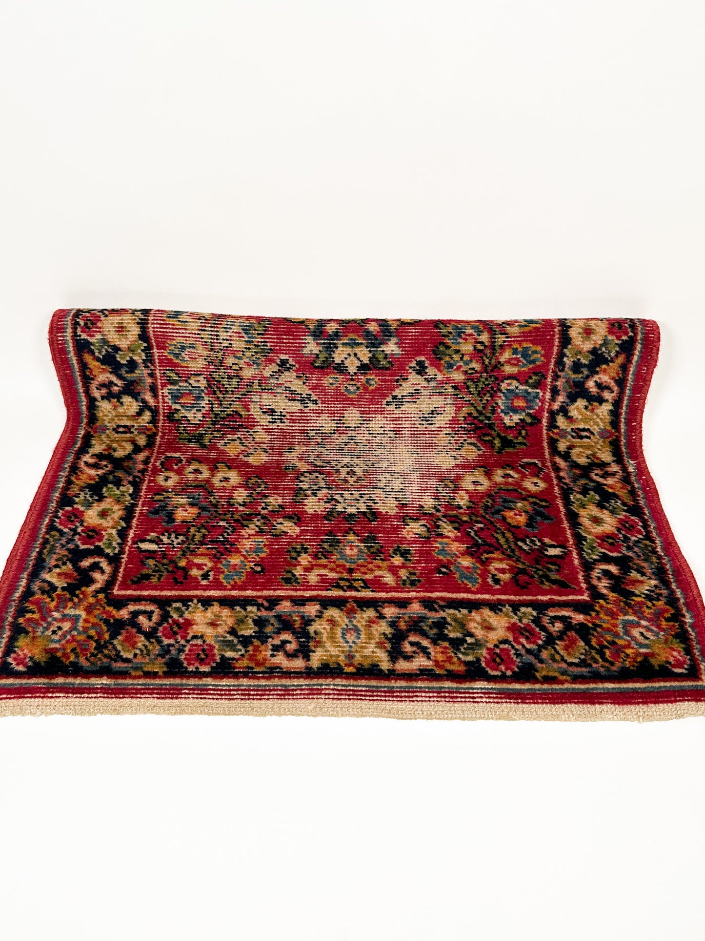 Vintage Burgundy Hand Knotted Rug