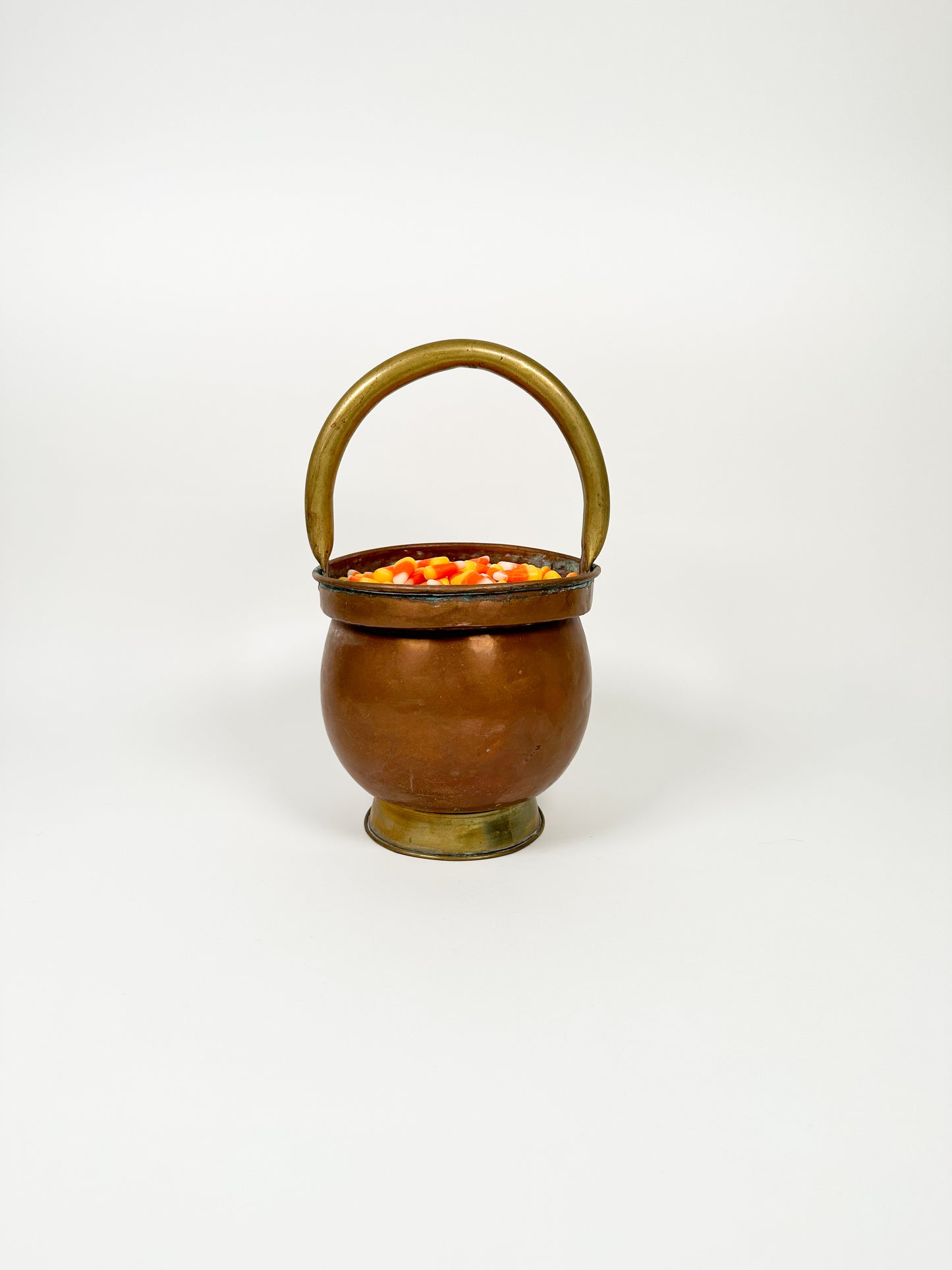 Petite Copper & Brass Handled Cauldron