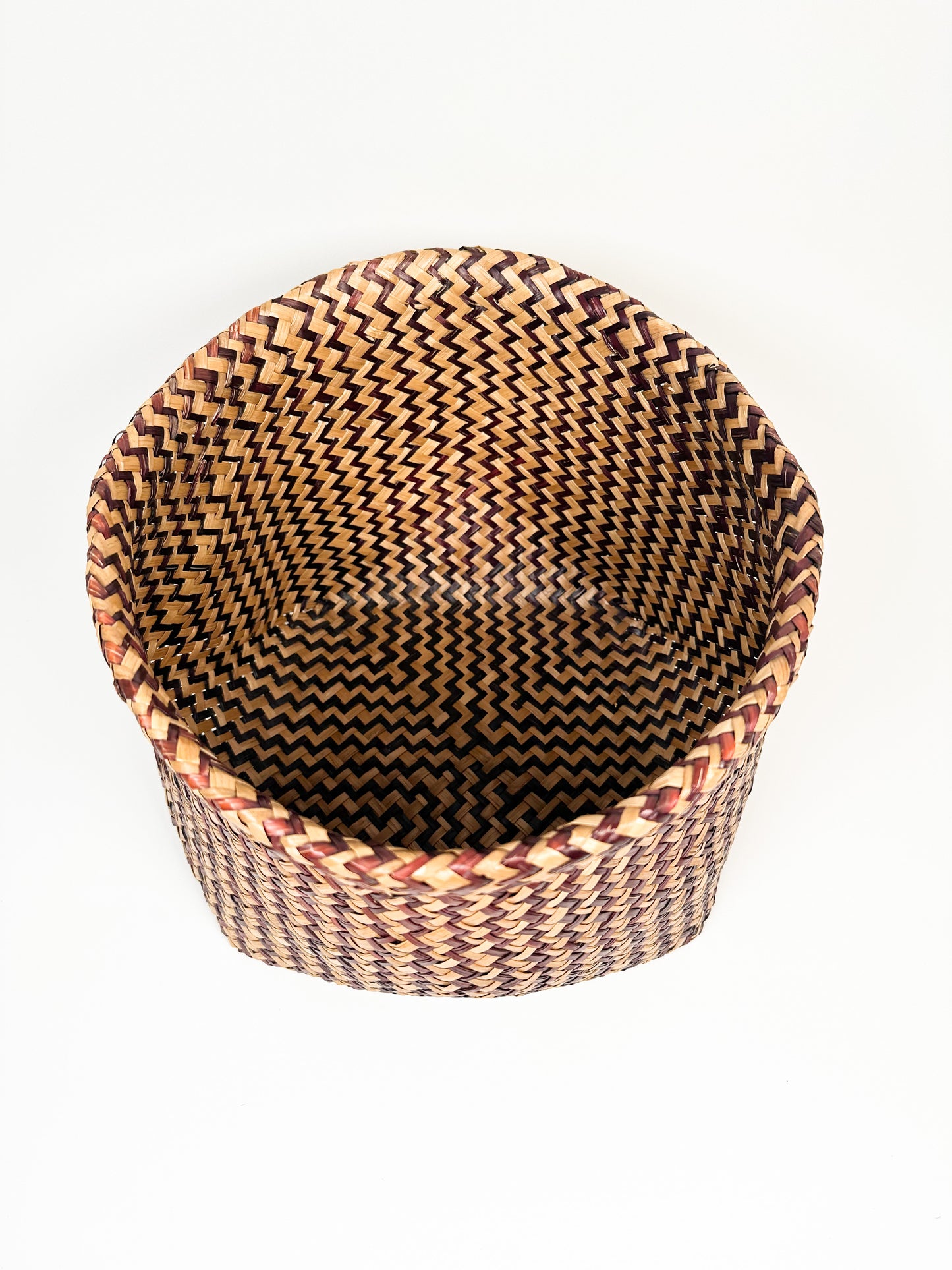 Burgundy Woven Basket