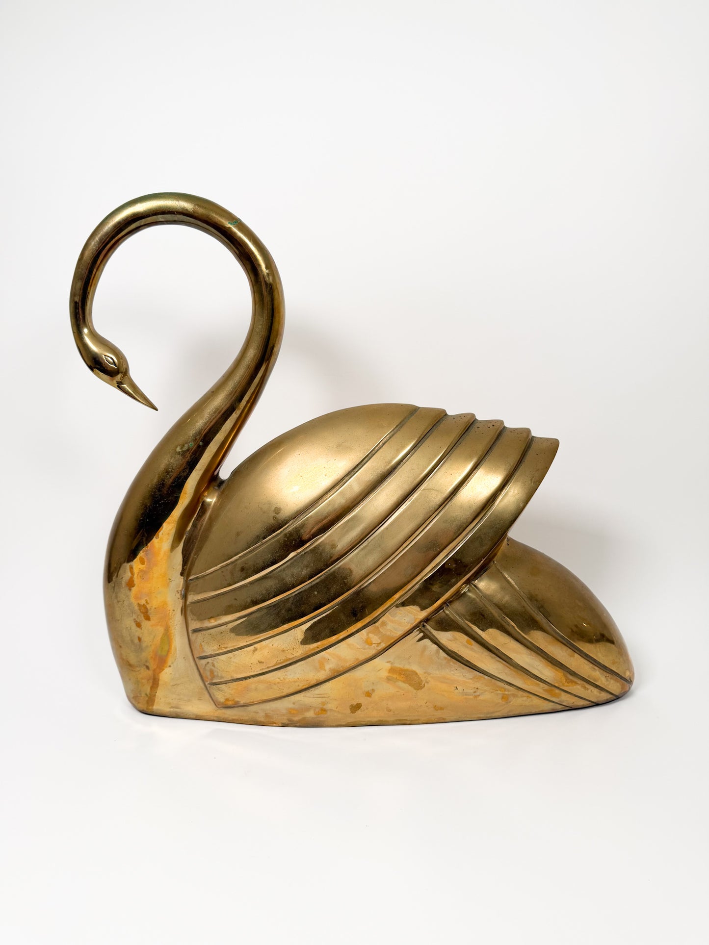 Vintage Large Brass Swan