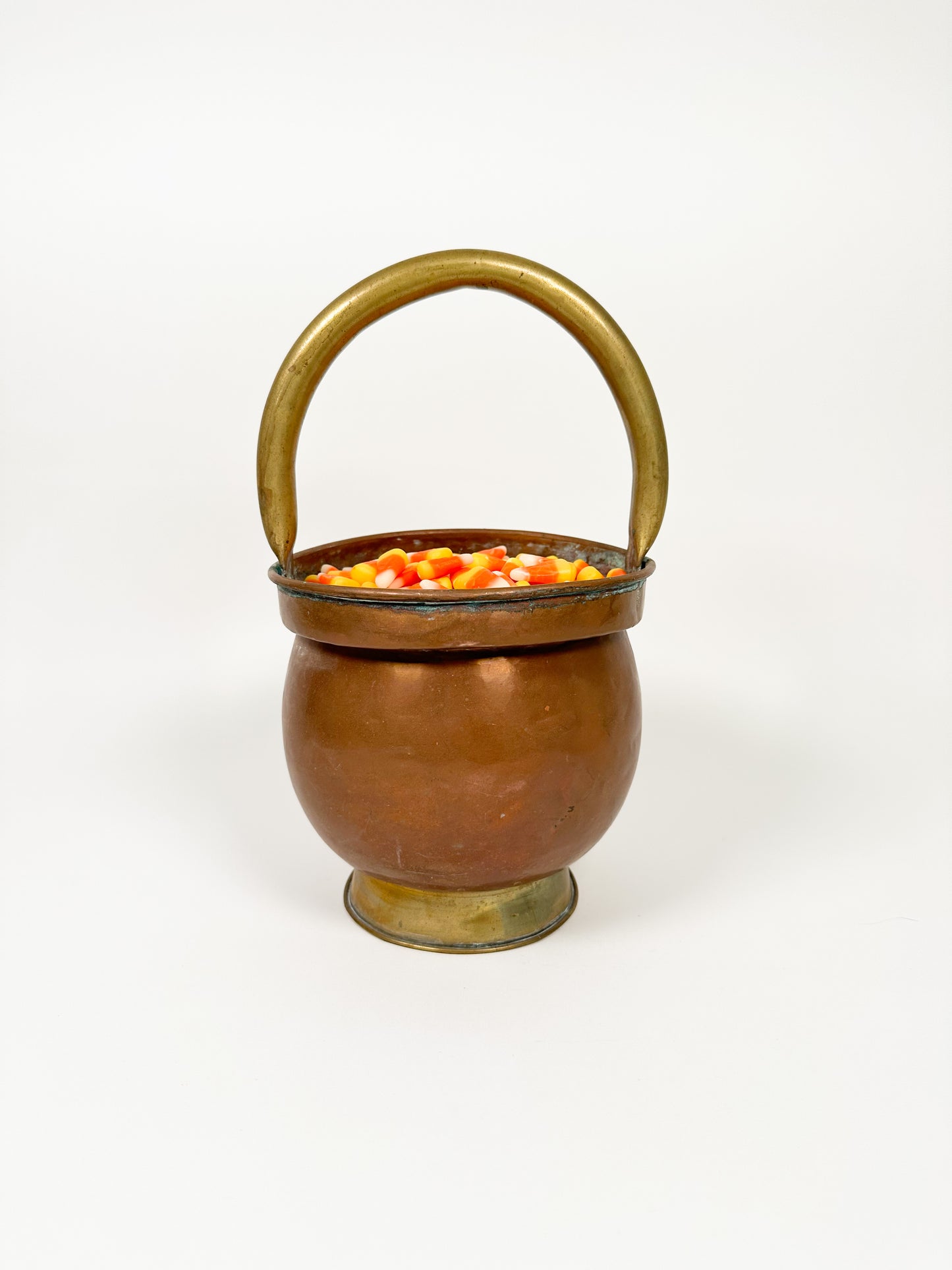 Petite Copper & Brass Handled Cauldron