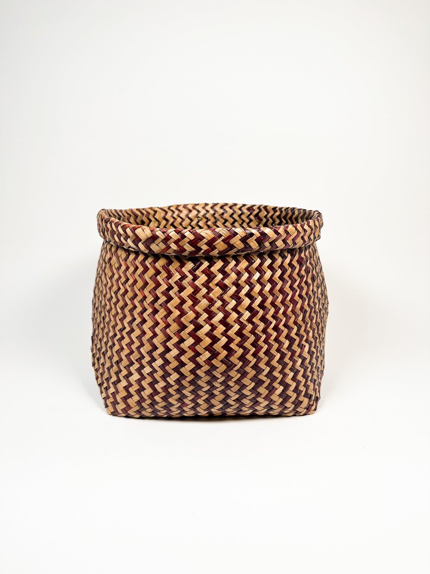 Burgundy Woven Basket