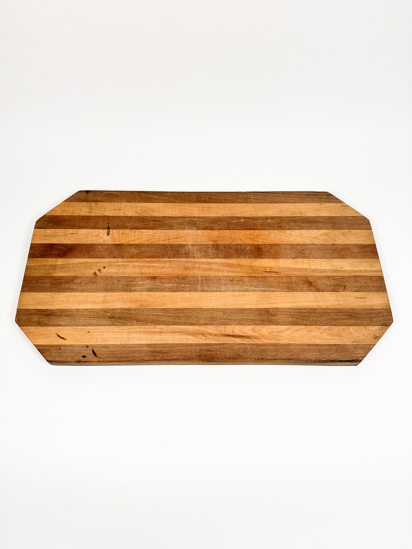 Vintage Handmade Striped Wood Cutting Board