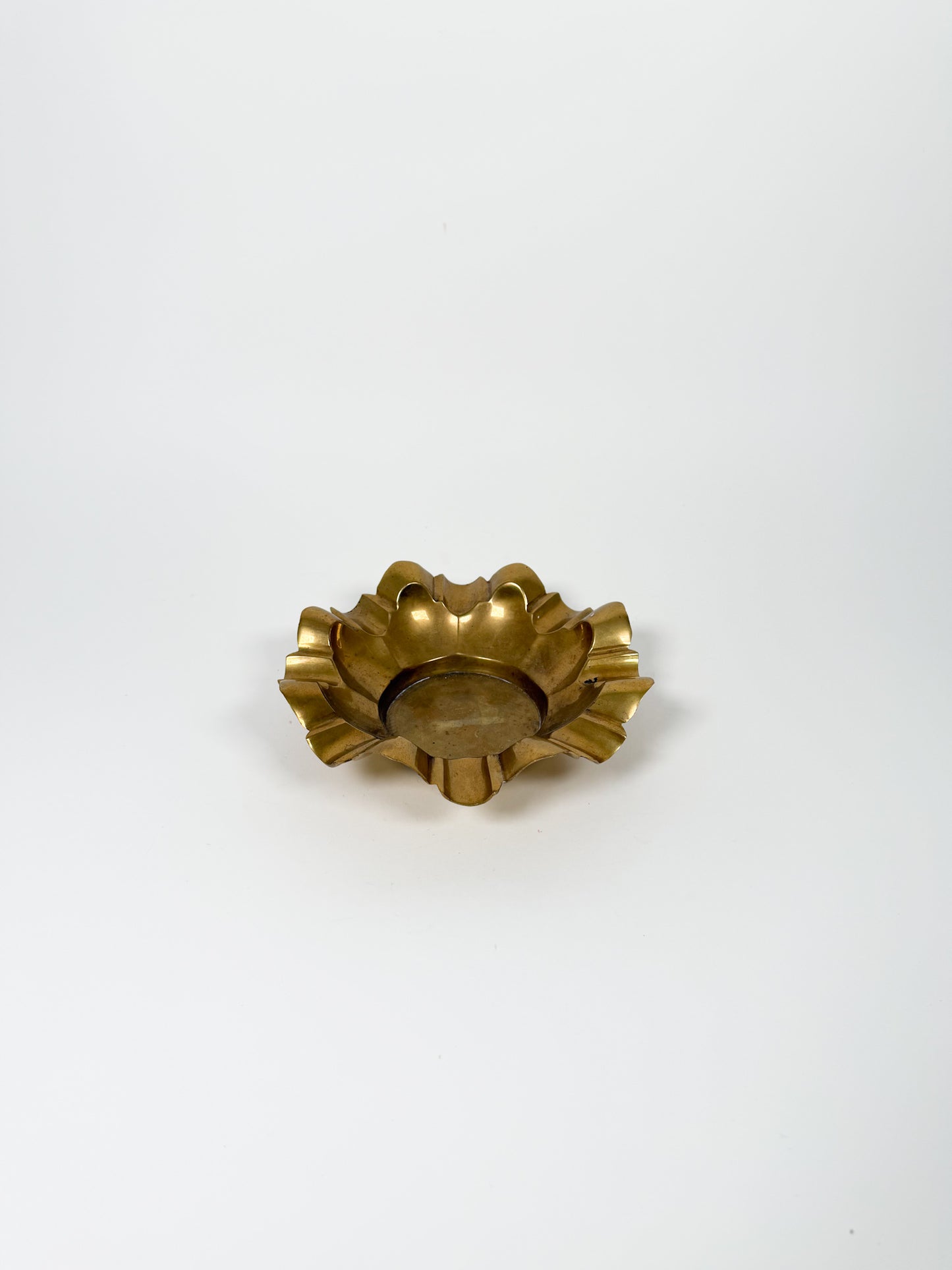 Vintage Brass Ruffle Tray