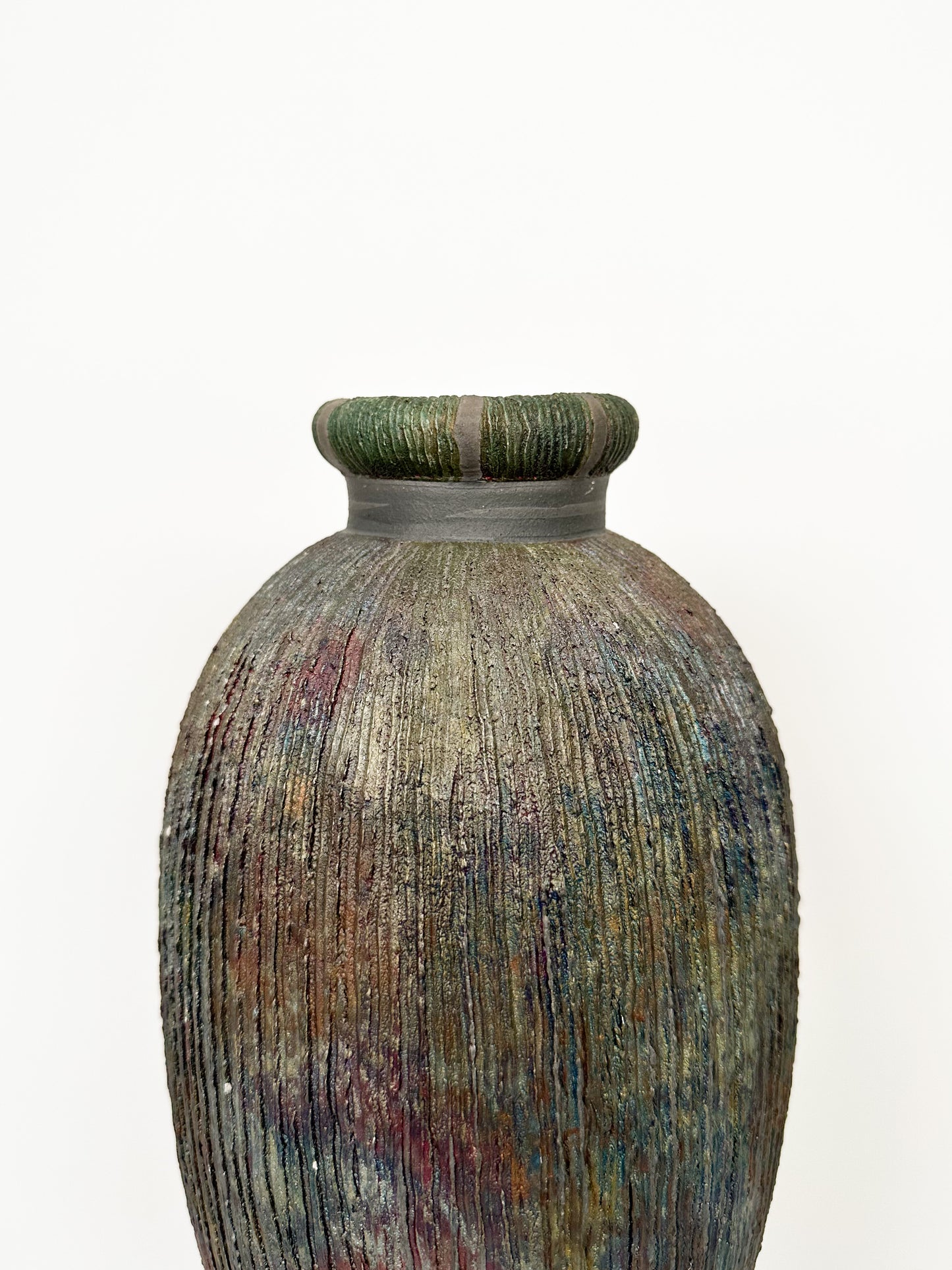 Large Handmade Raku Vase