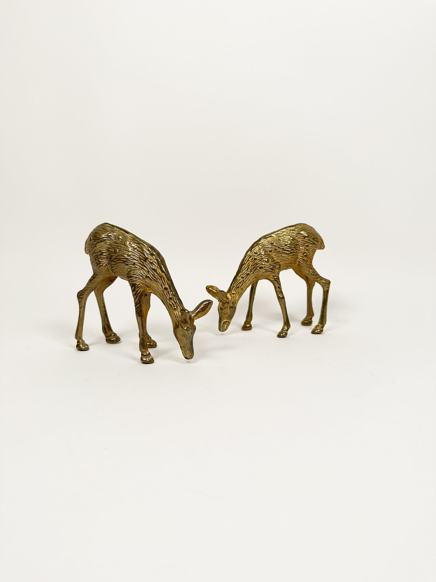Vintage Brass Deer Set