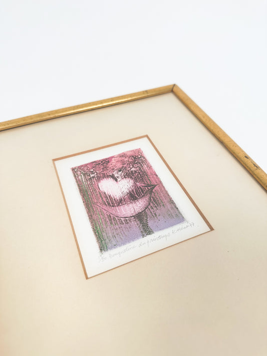 Signed Bouquetine de Printempo Etching