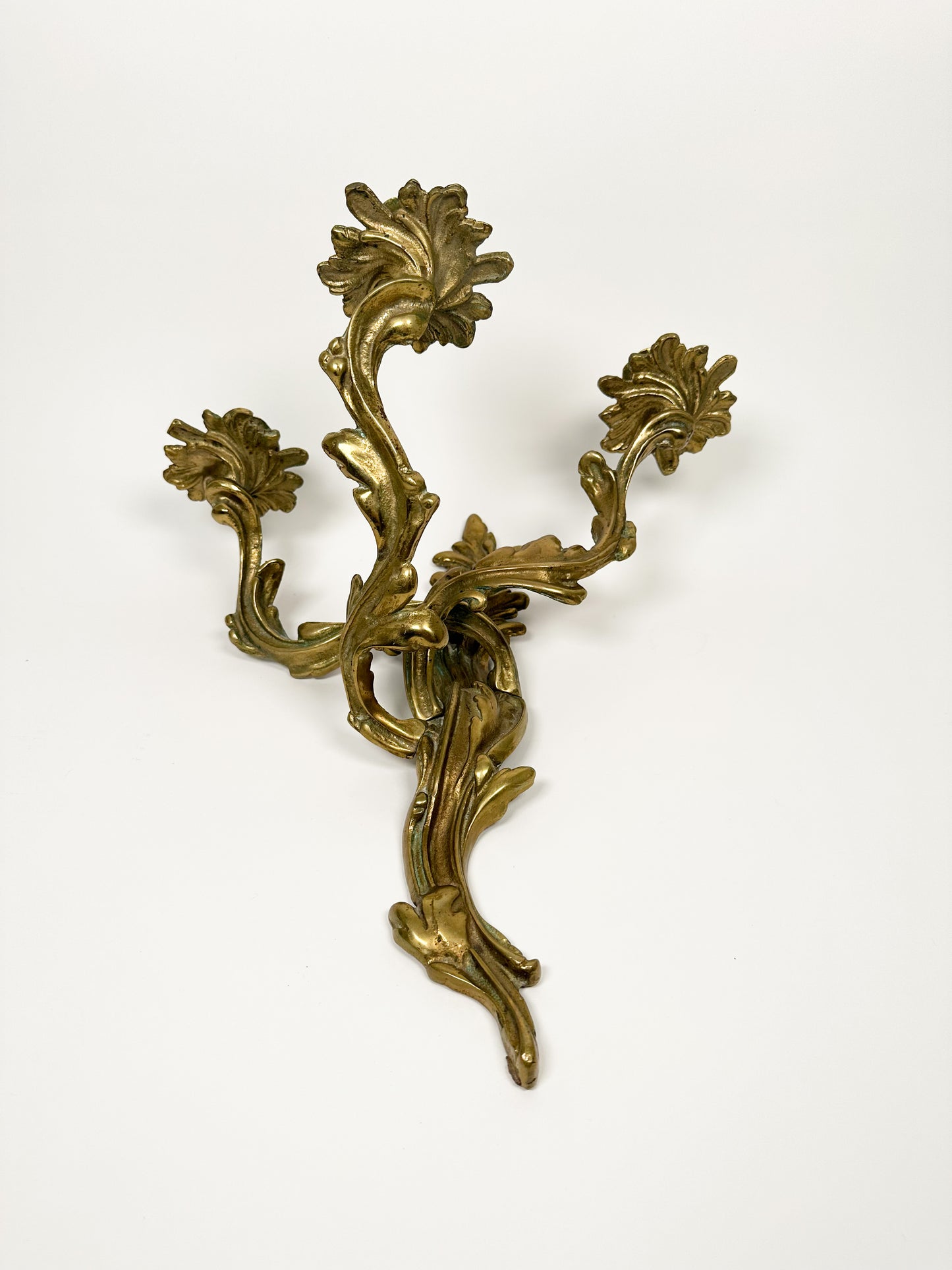 Large Vintage Solid Brass Sconces