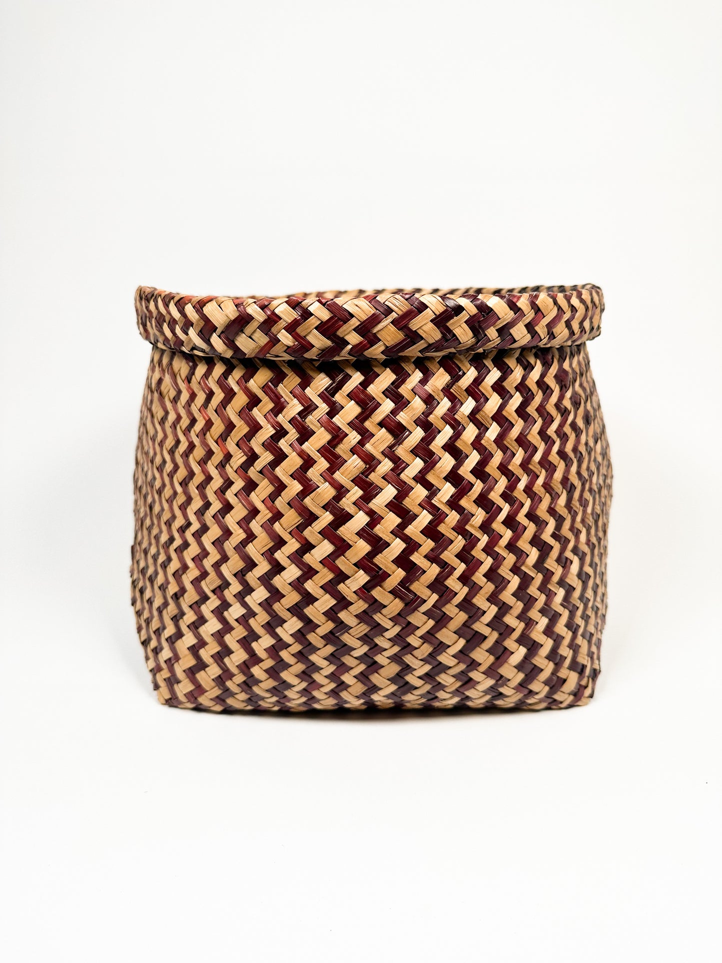 Burgundy Woven Basket