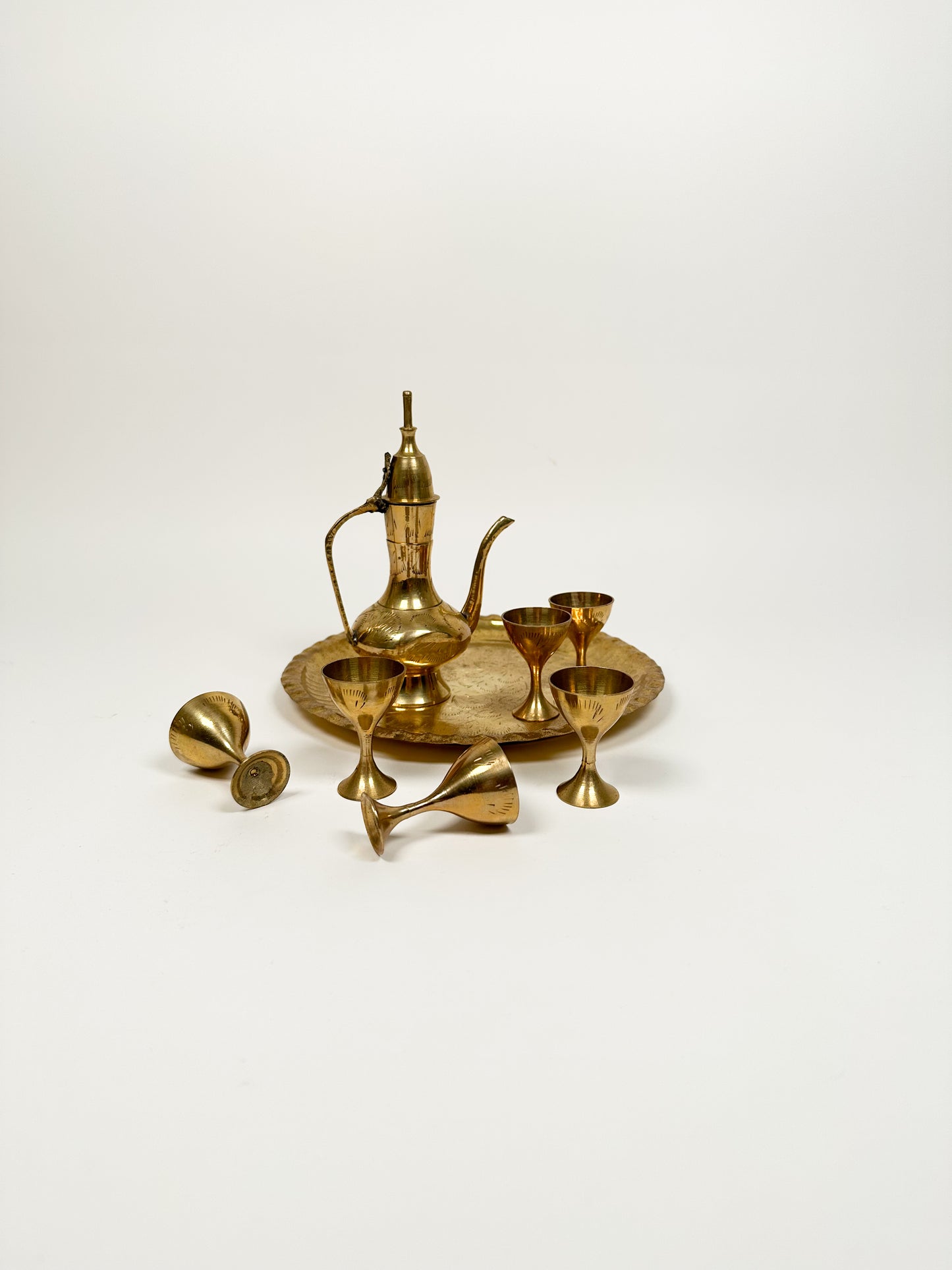 Petite Brass Pitcher & Glasses