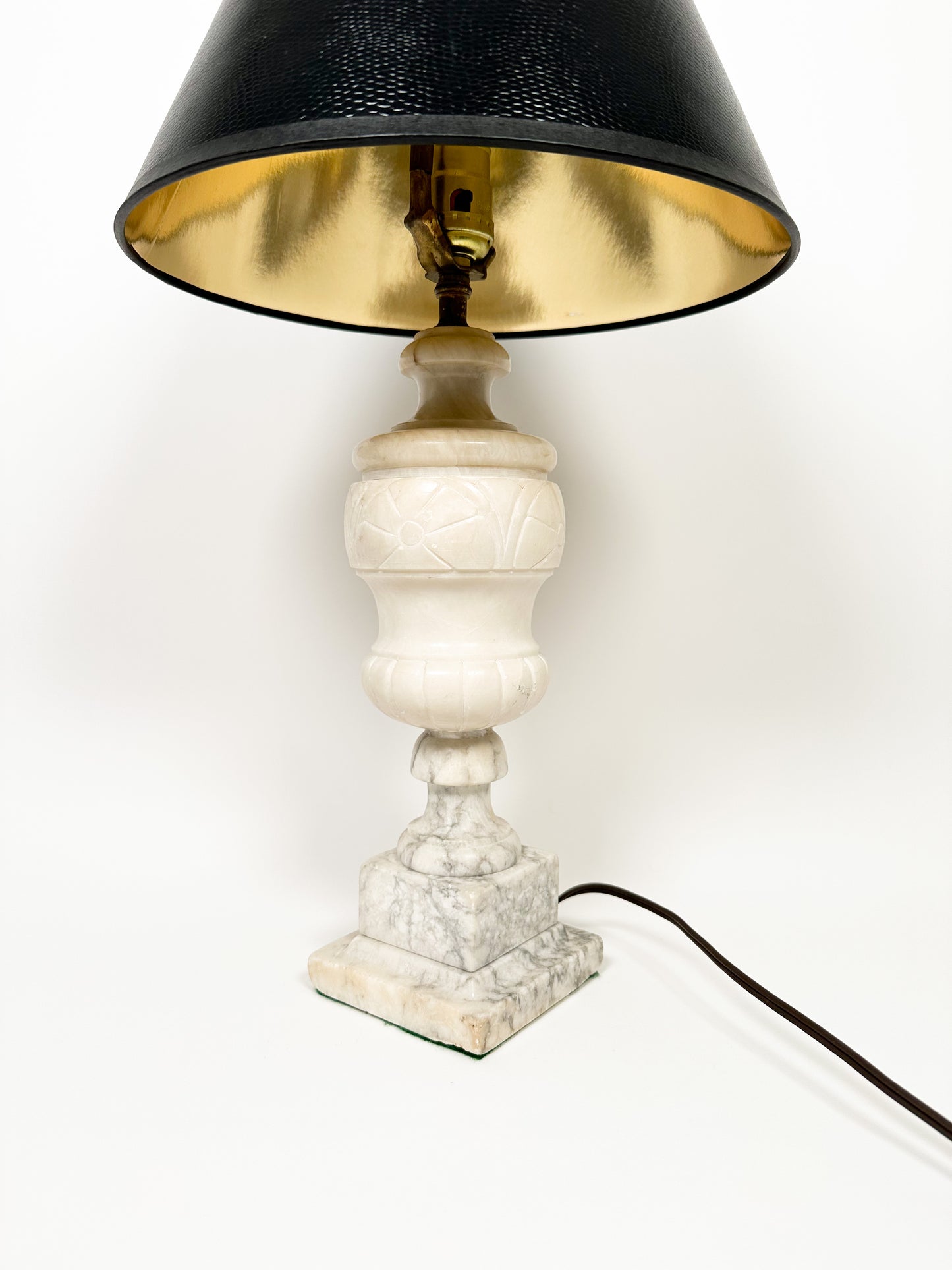 Vintage Marble Table Lamp with Shade
