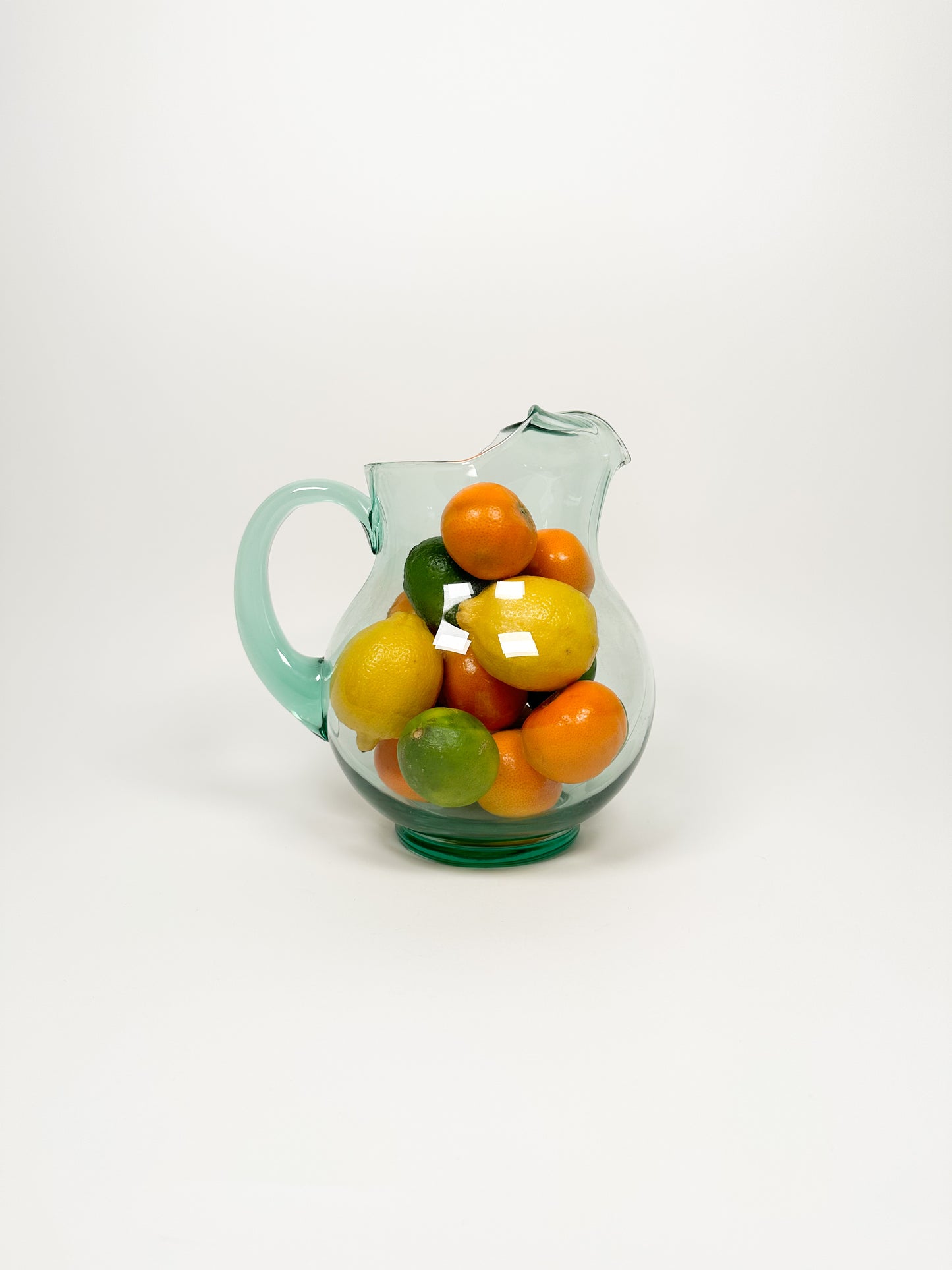 Blue Green Glass Pitcher