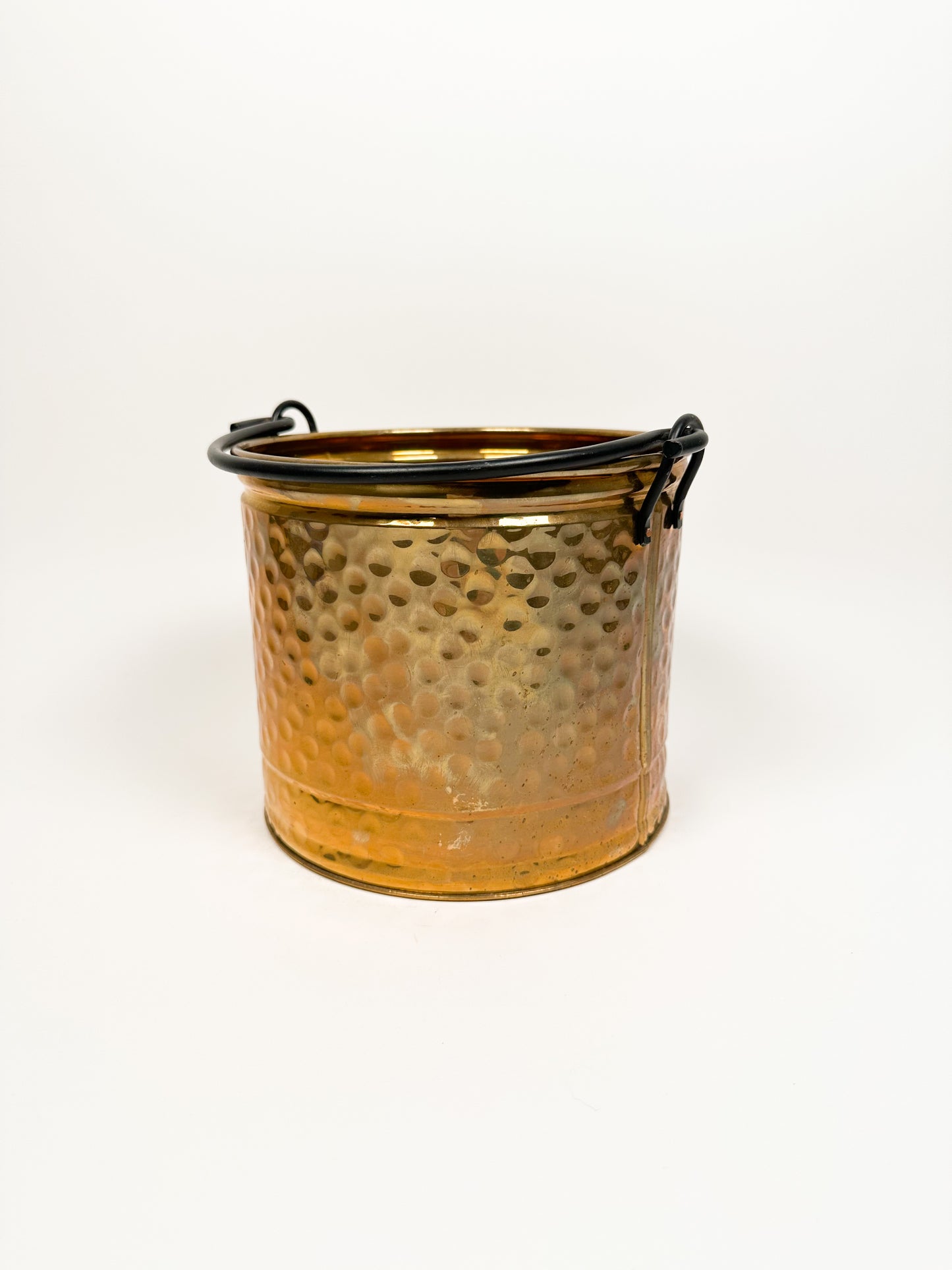 Small Brass Hammered Bucket