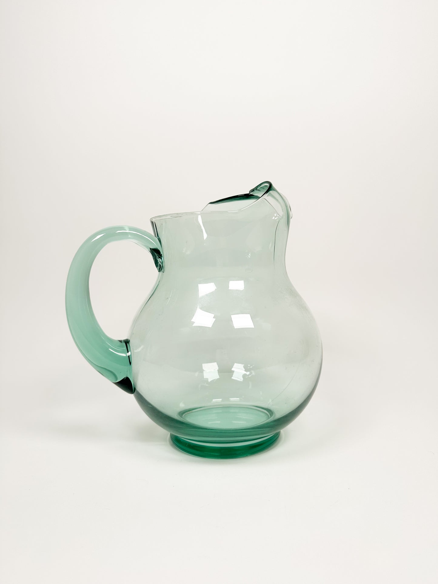 Blue Green Glass Pitcher