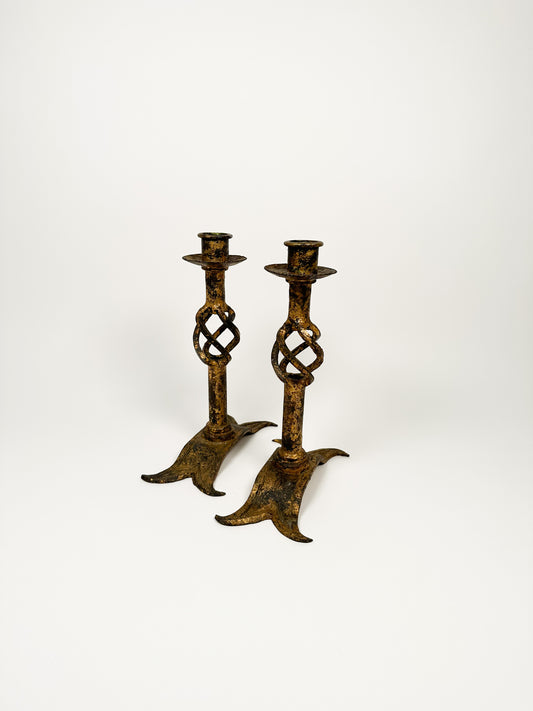 Vintage Metal Candle Holders