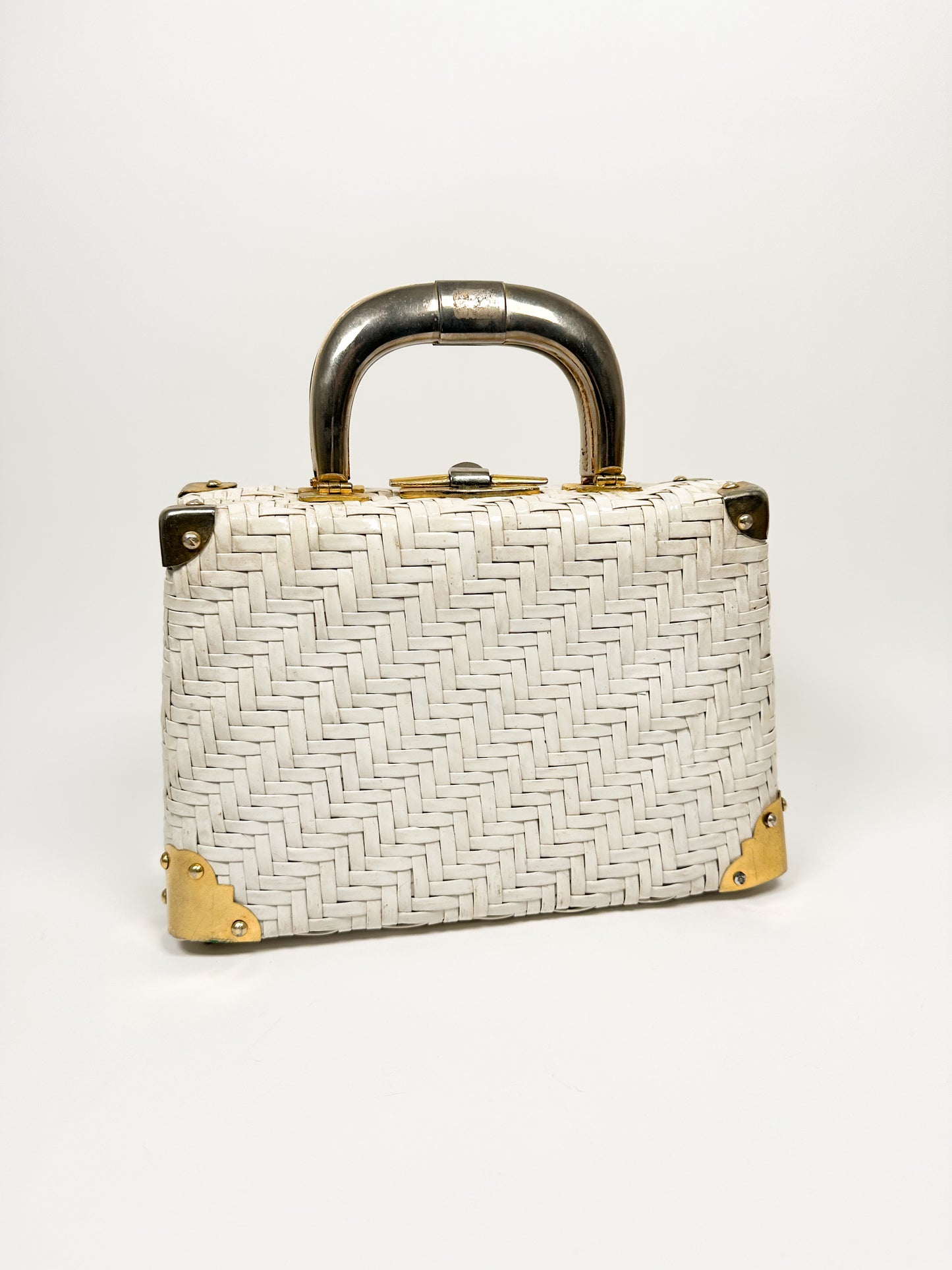 Vintage White Straw Handbag