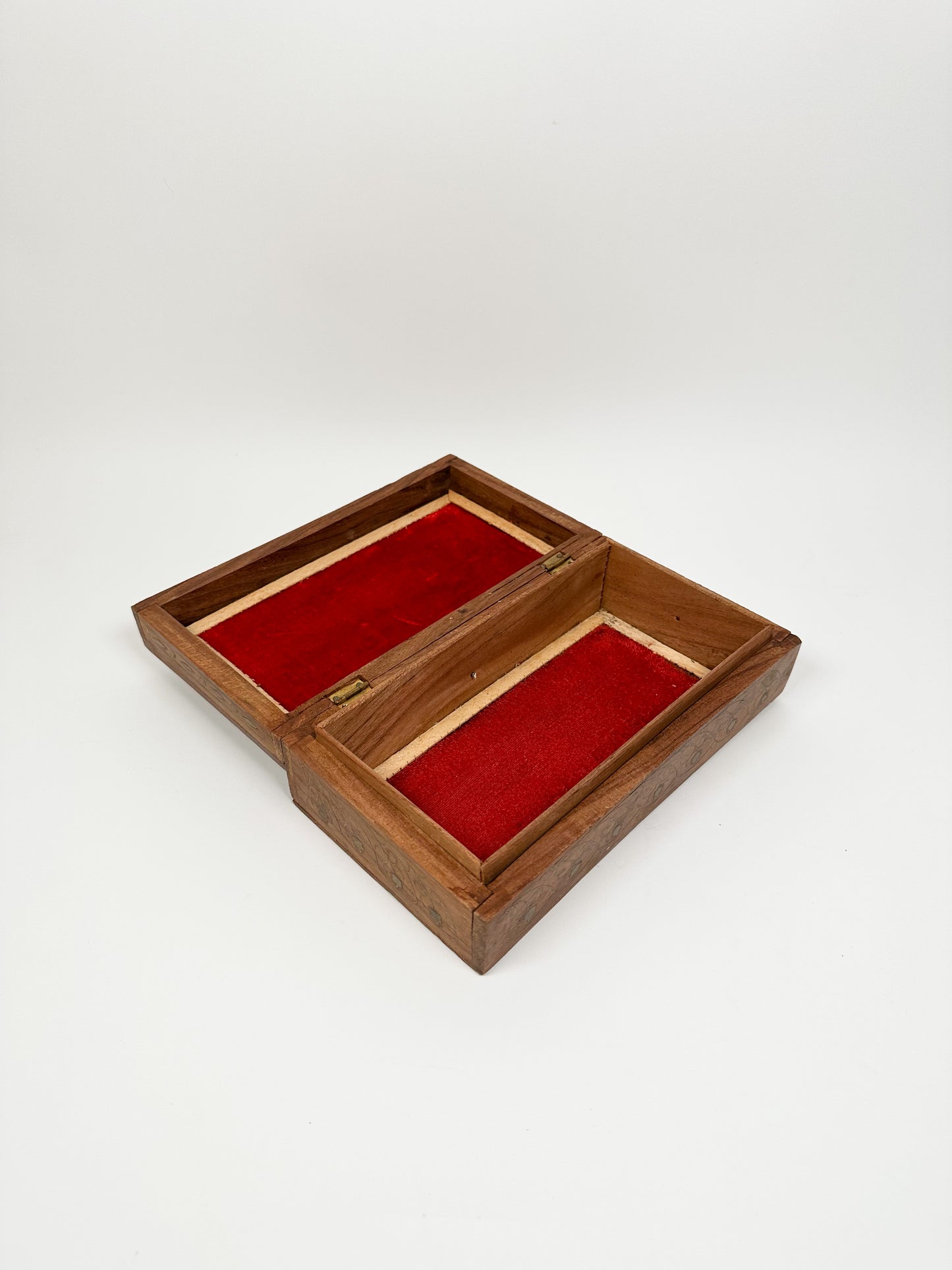 Gold Floral Inlay Wood Box