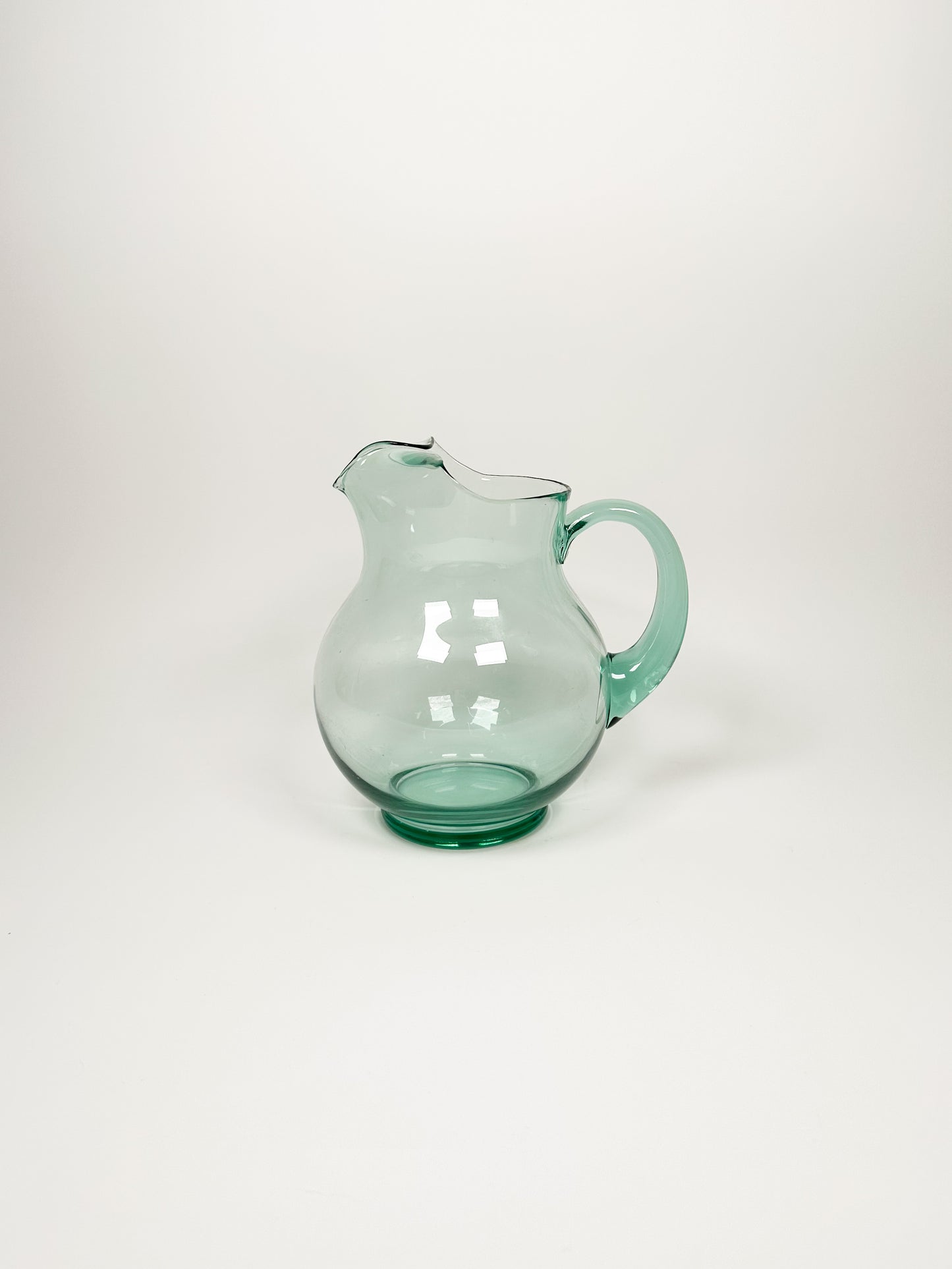 Blue Green Glass Pitcher