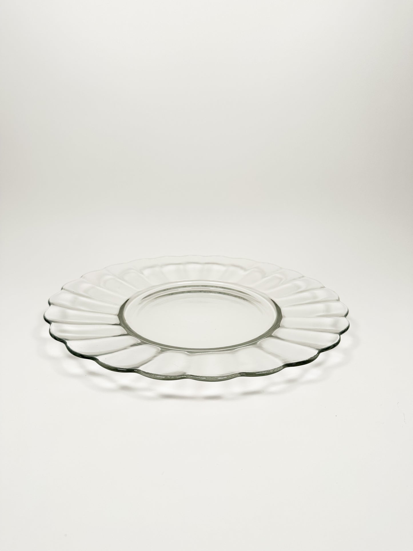 Large Scalloped Glass Serving Plate