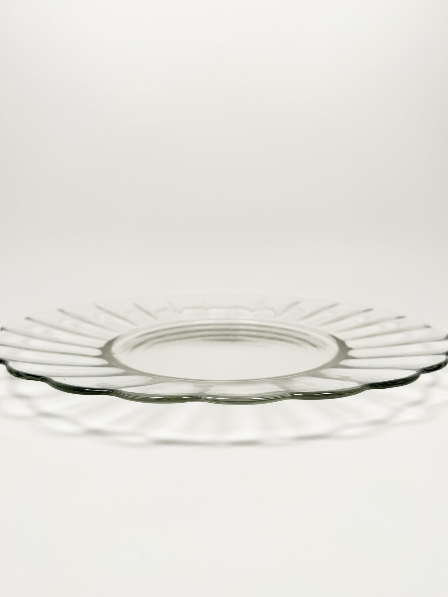 Large Scalloped Glass Serving Plate