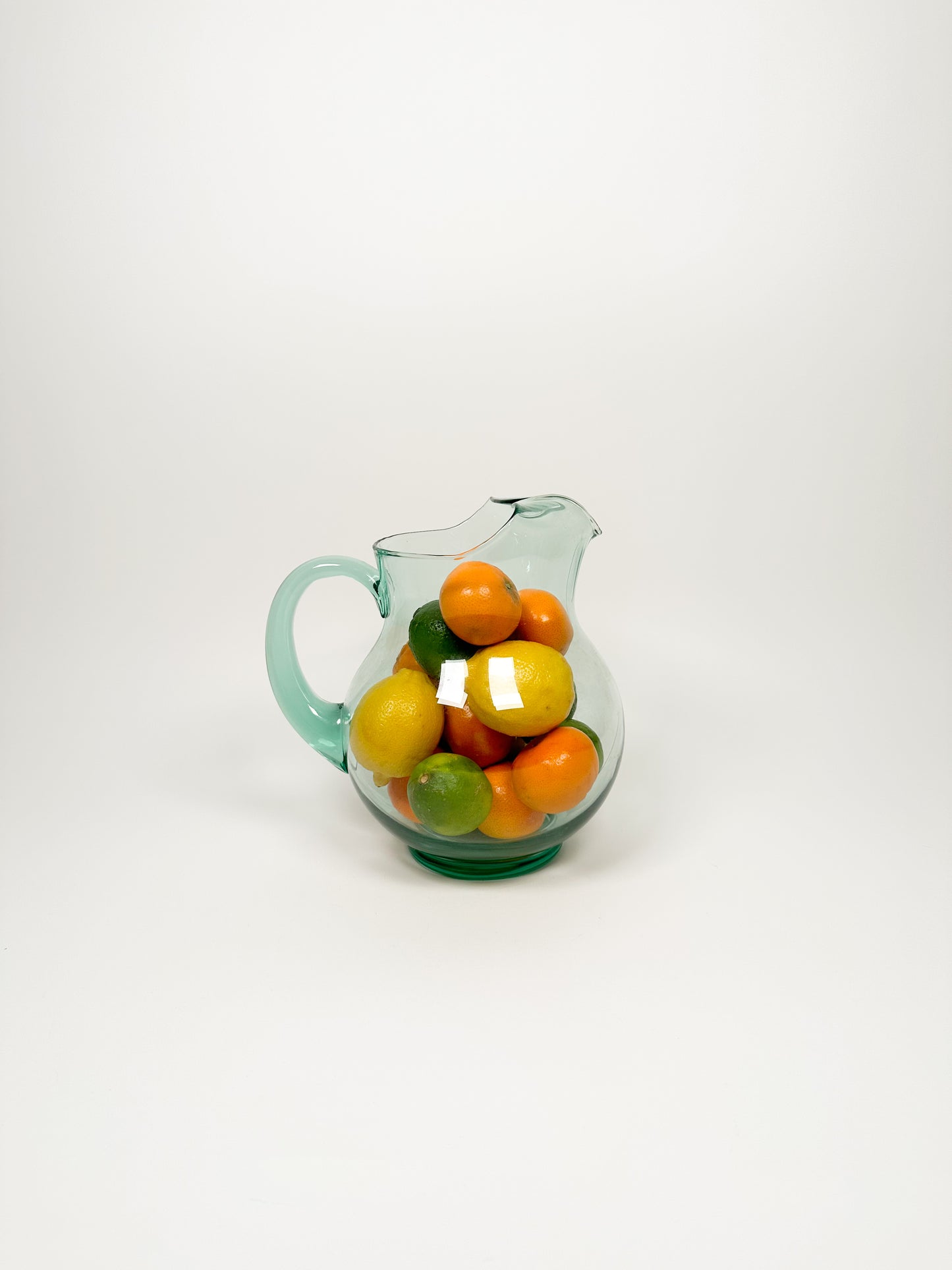 Blue Green Glass Pitcher