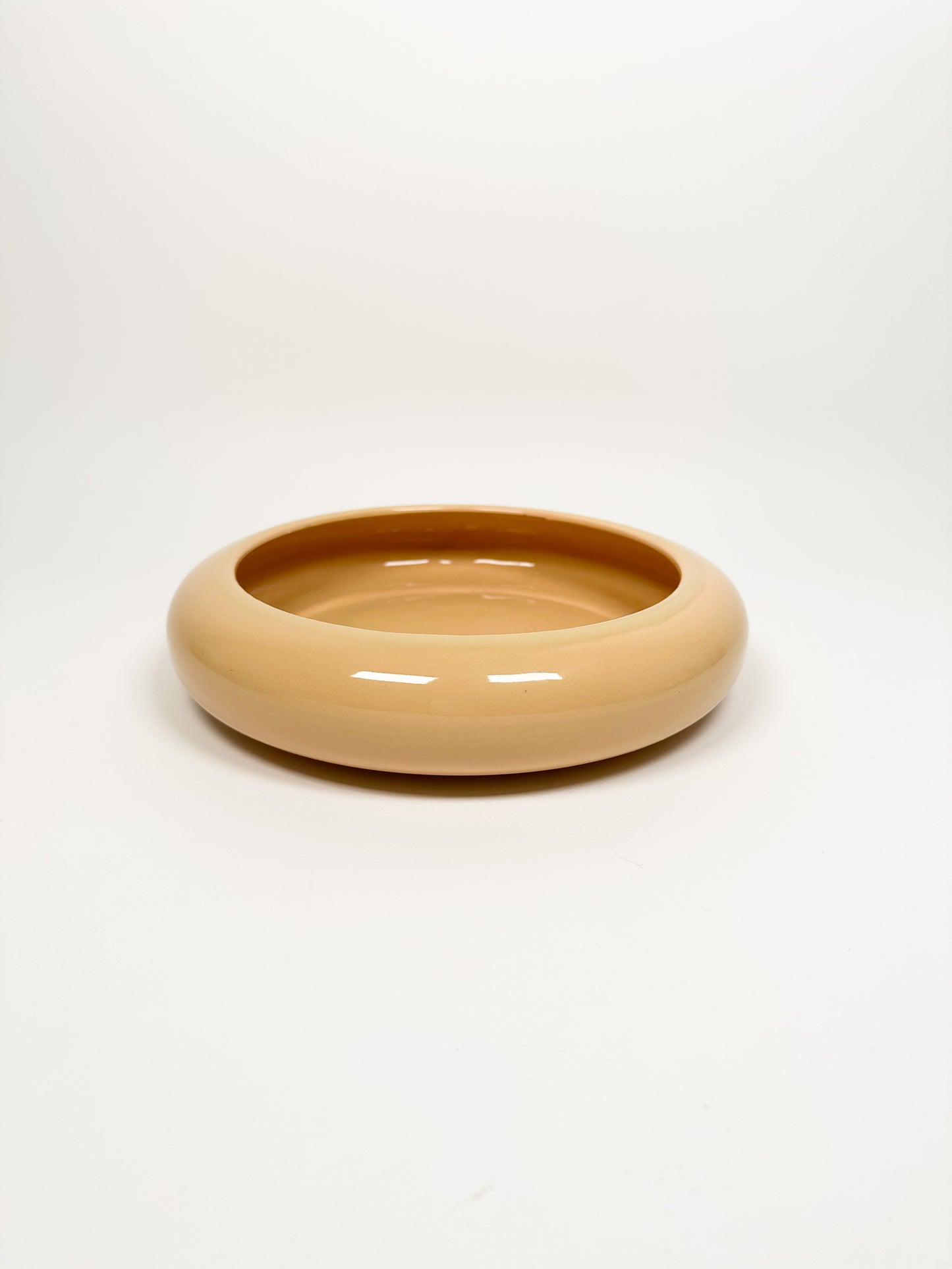 Tan Round Ceramic Bowl