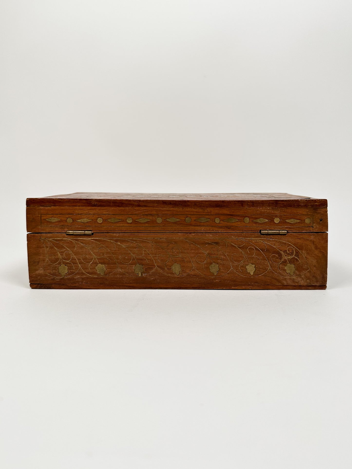 Gold Floral Inlay Wood Box