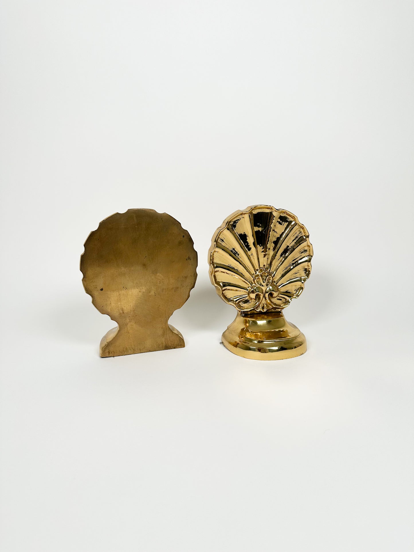 Vintage Gold Shell Bookends