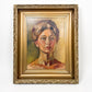 Vintage Original Female Portrait Oil Painting