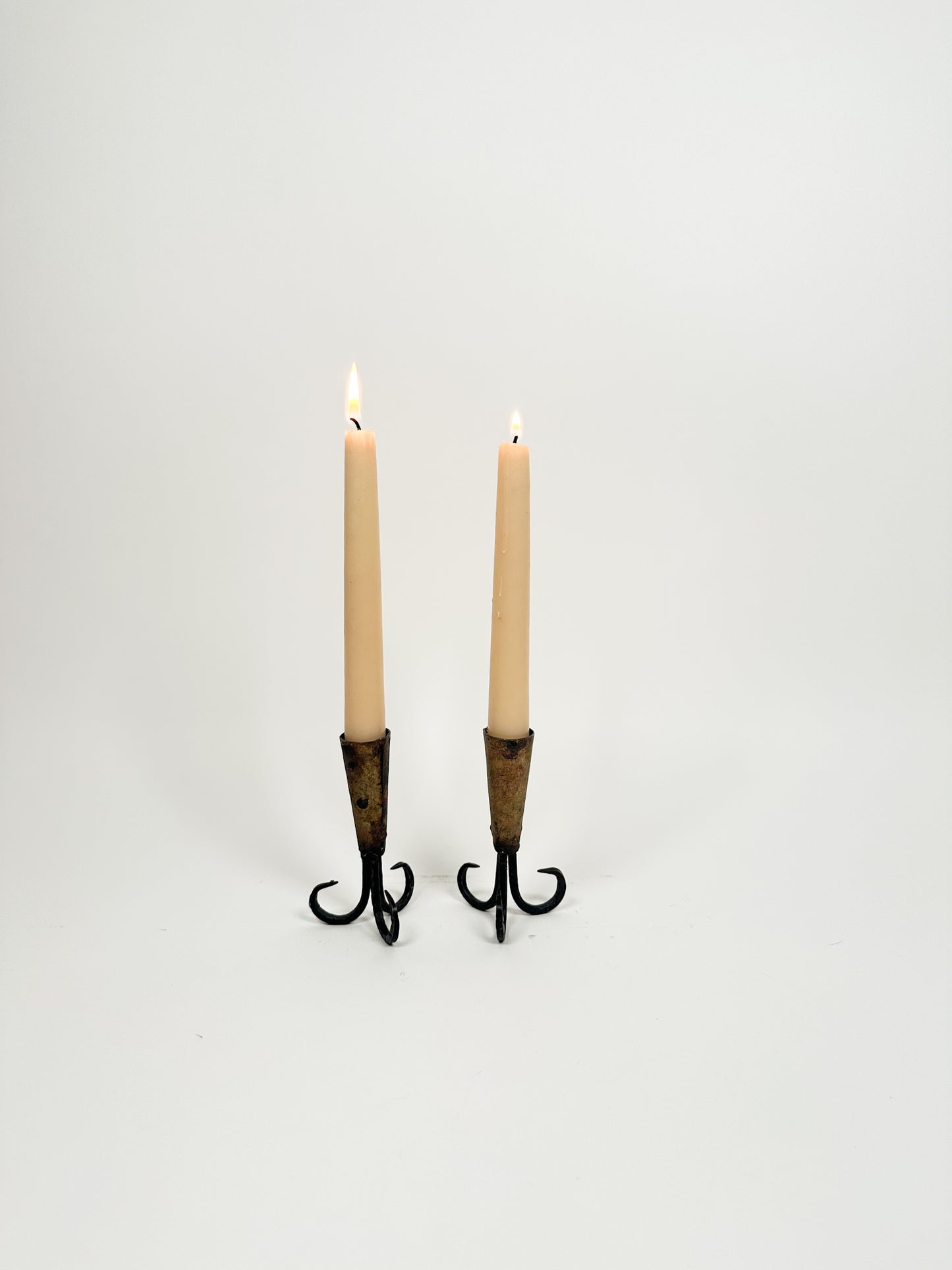 Vintage Handmade Metal Candle Holders