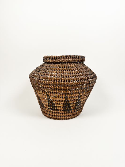 Vintage Woven Lidded Basket