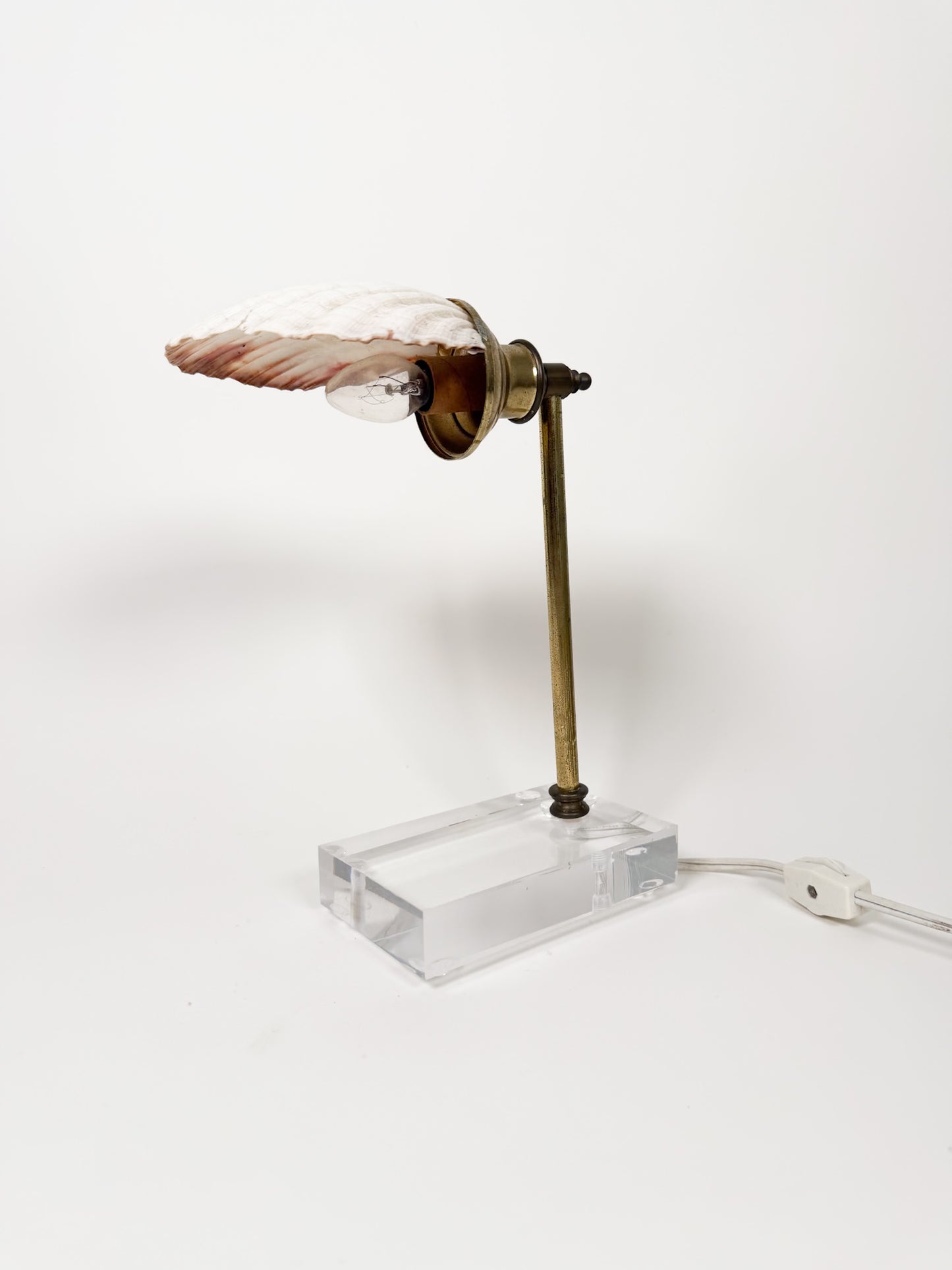 Vintage Handmade Acrylic Shell Lamp