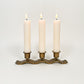 Vintage Wavy Brass Candle Holders