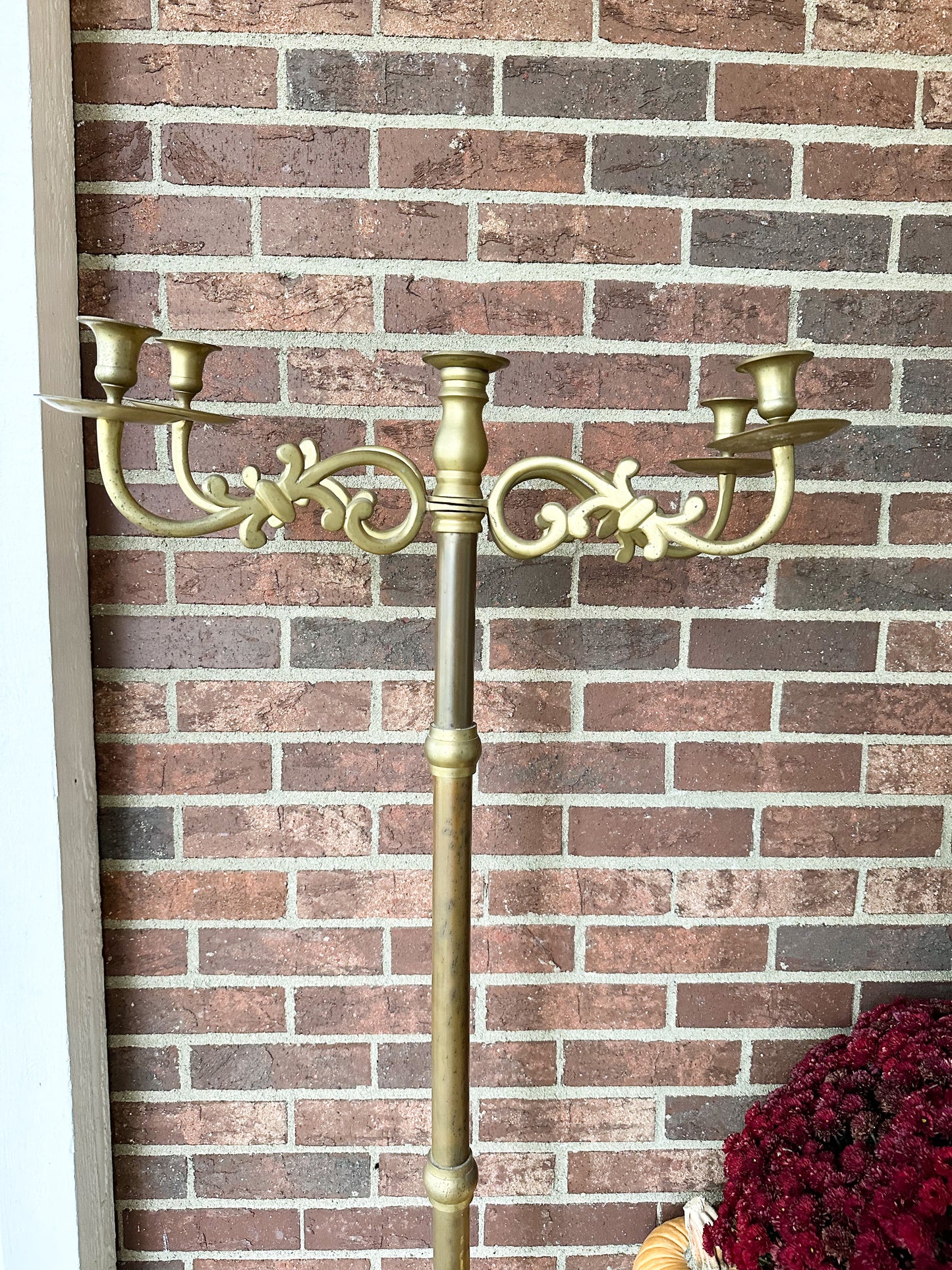 Standing Brass Candle Holder