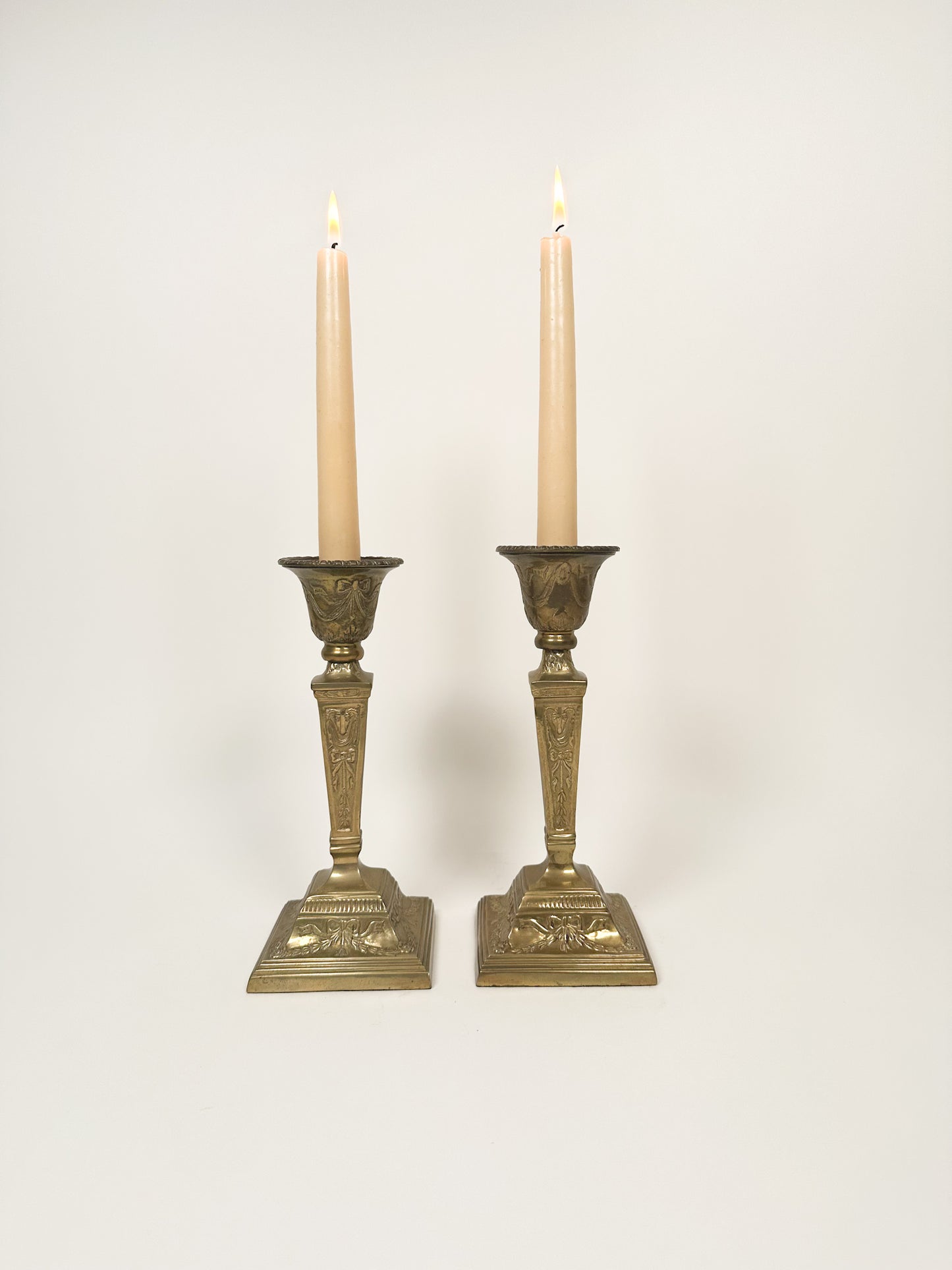 Brass Bow Candle Holders