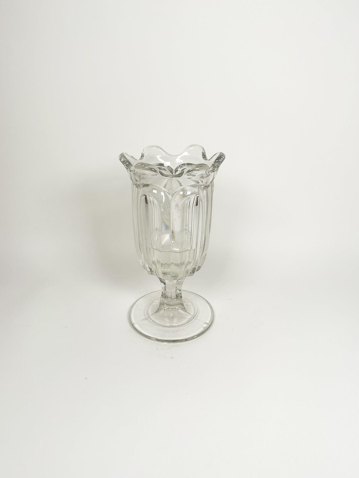 Vintage Scallop Glass Vase