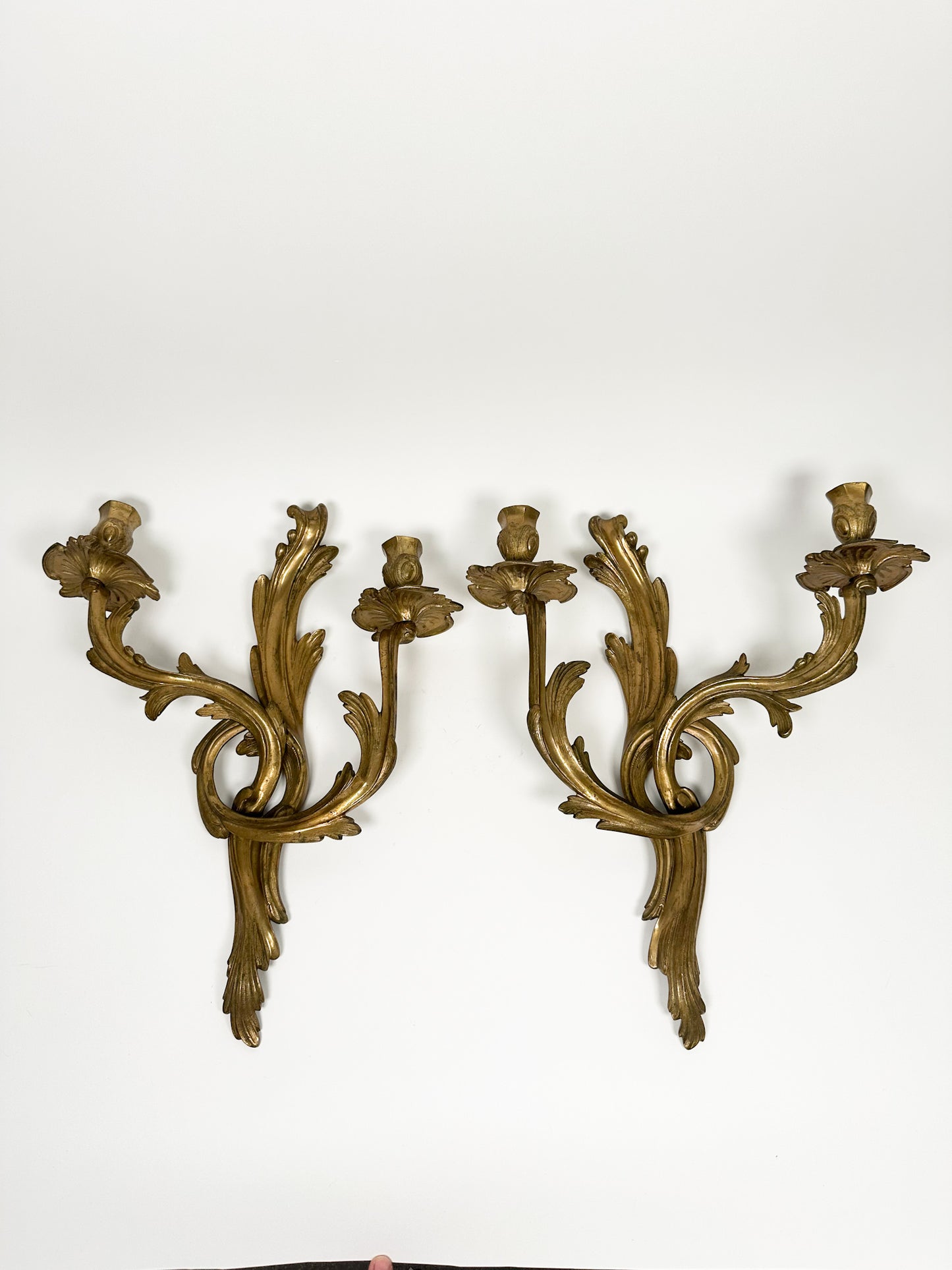 Vintage Brass French Wall Sconces