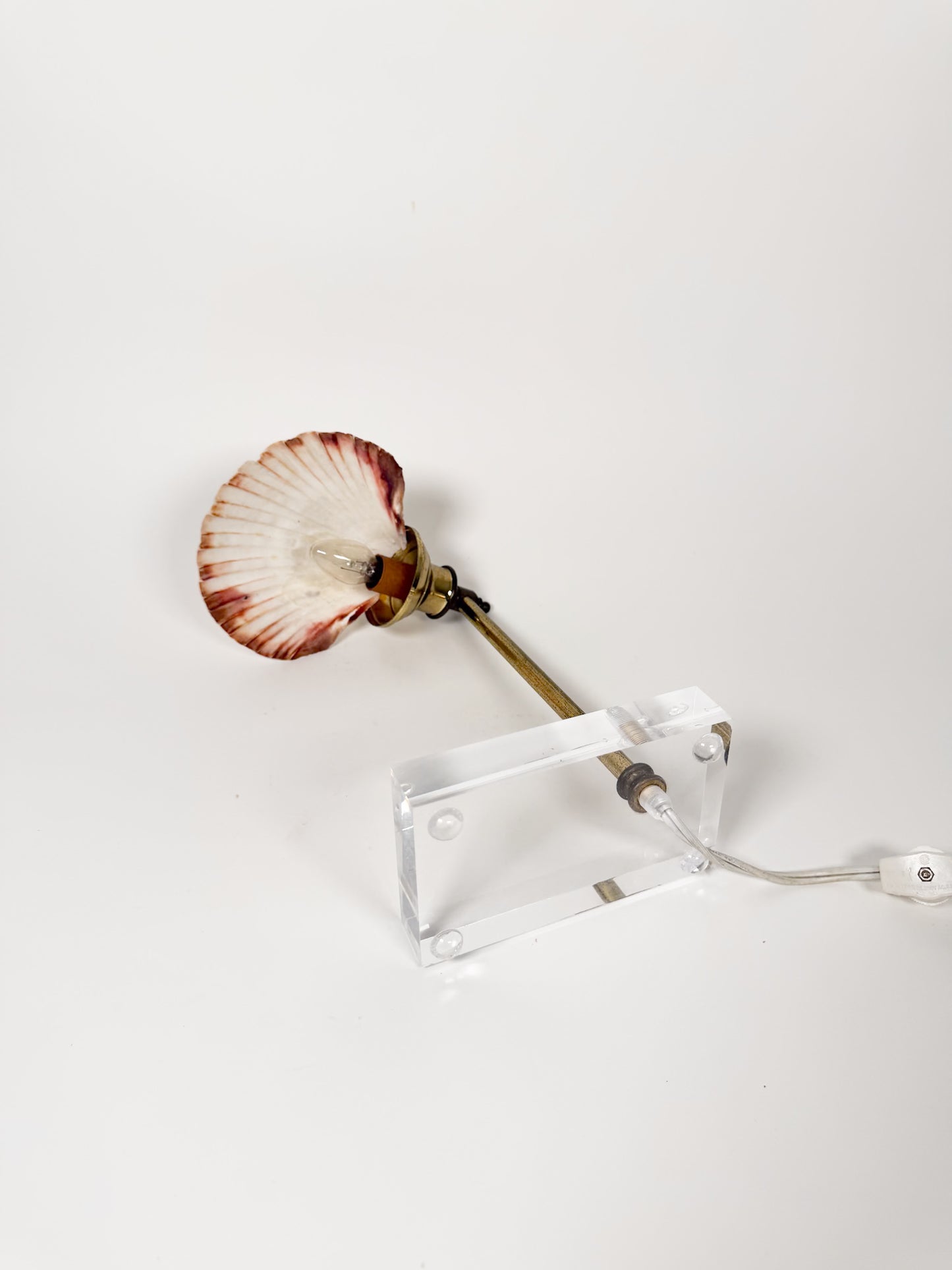 Vintage Handmade Acrylic Shell Lamp