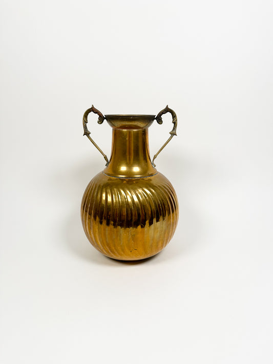 Large Brass Handled Vase