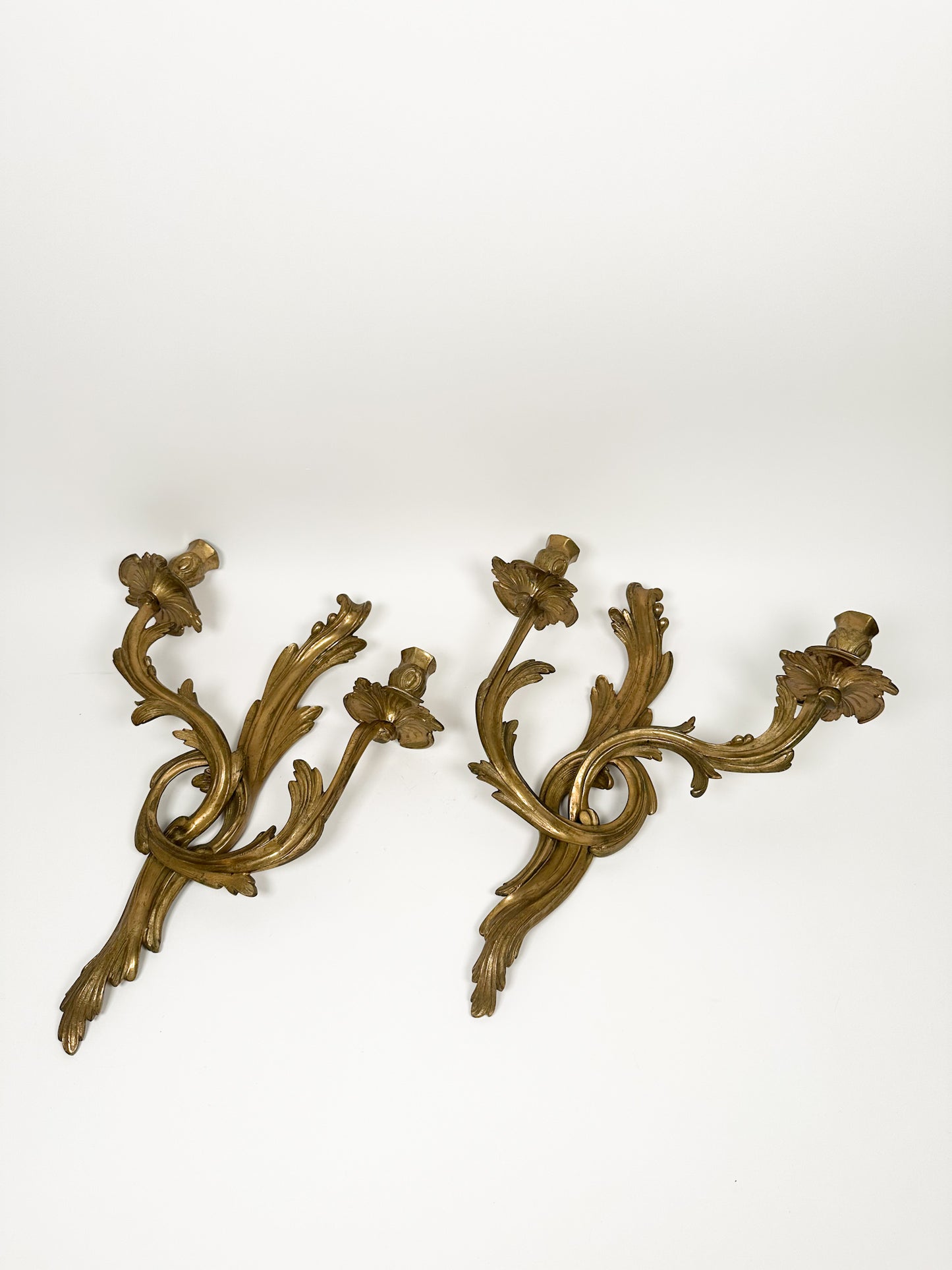 Vintage Brass French Wall Sconces