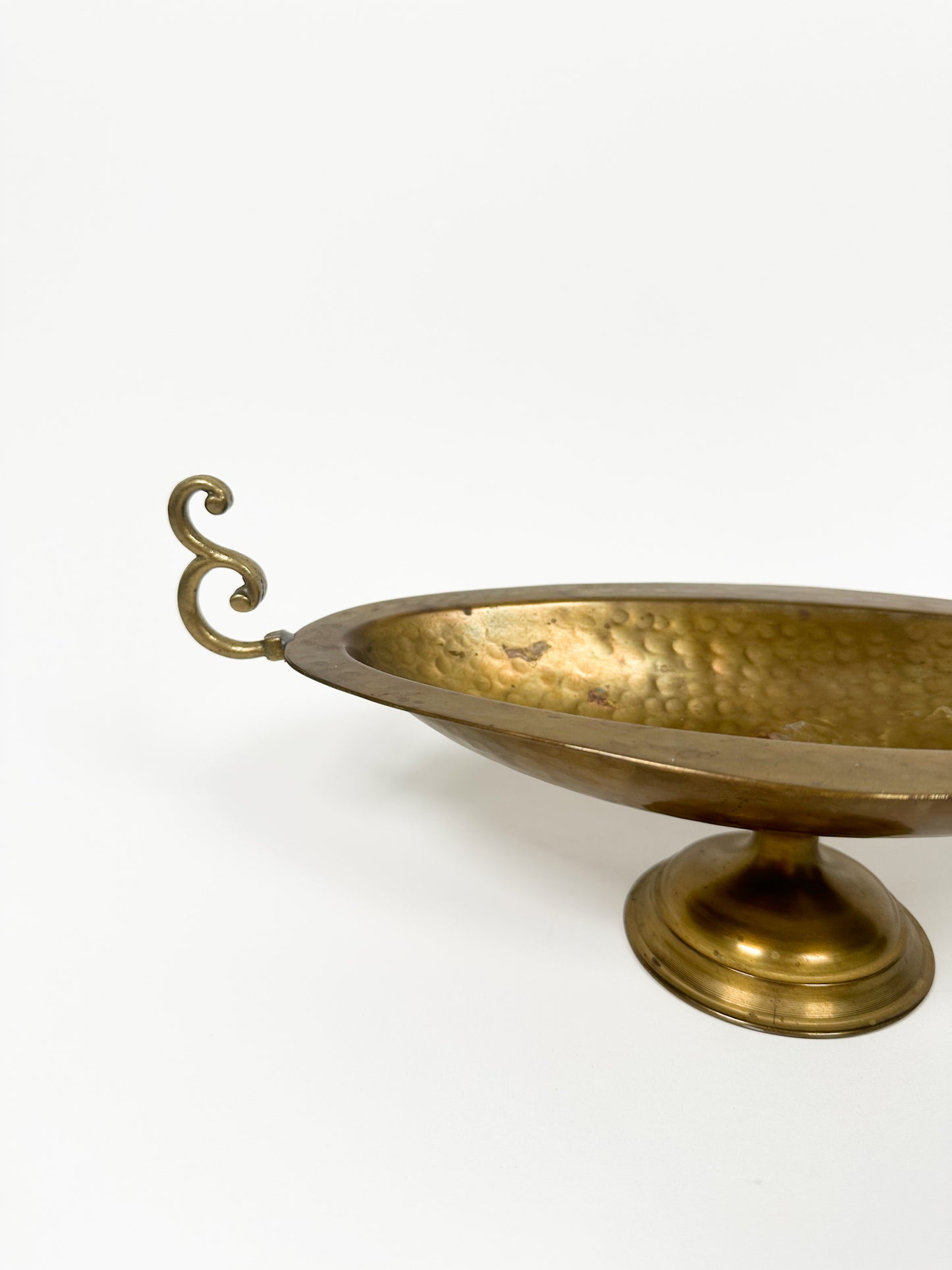 Vintage Hammered Brass Dish
