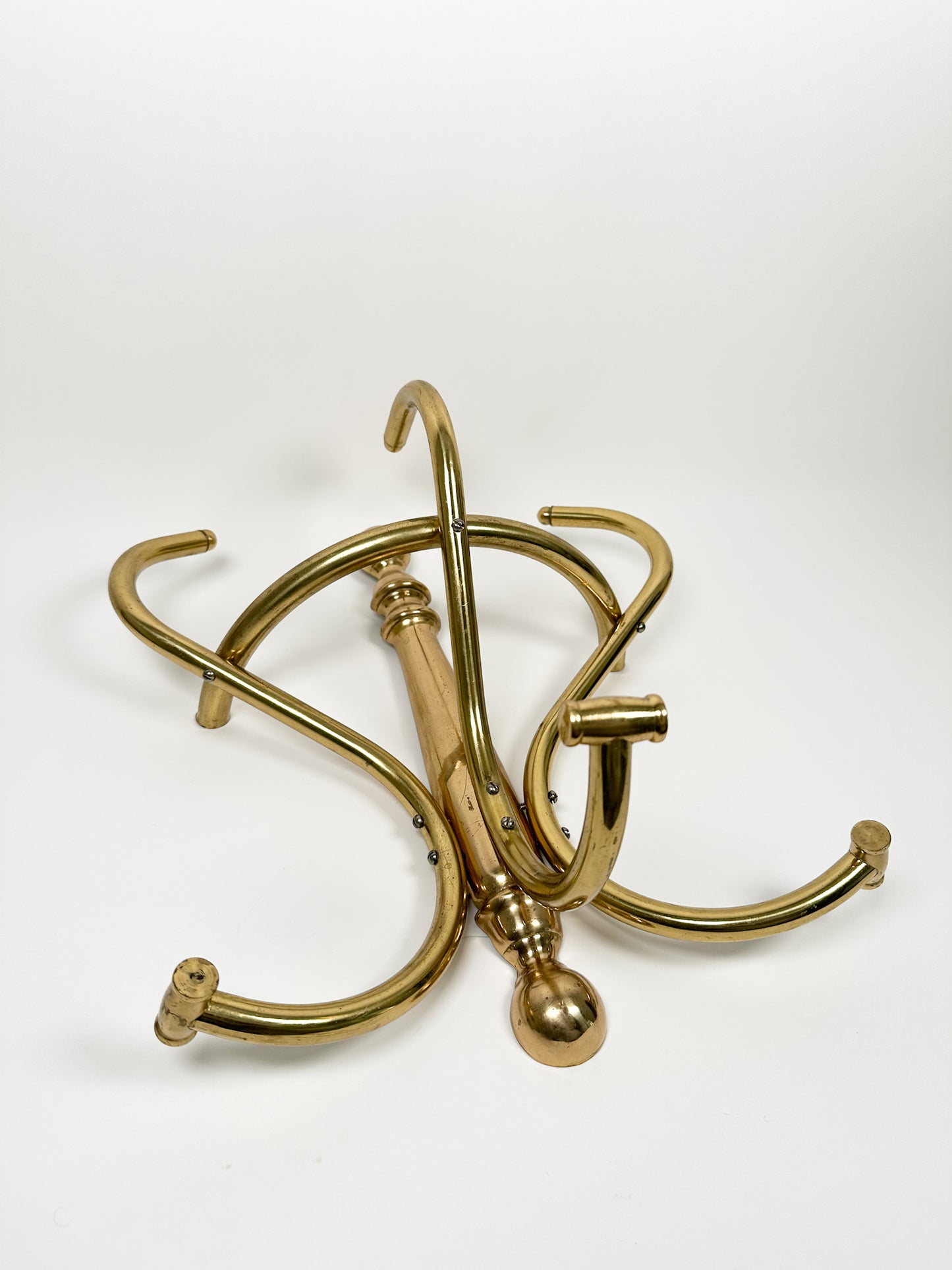 Vintage Large Brass Coat Rack