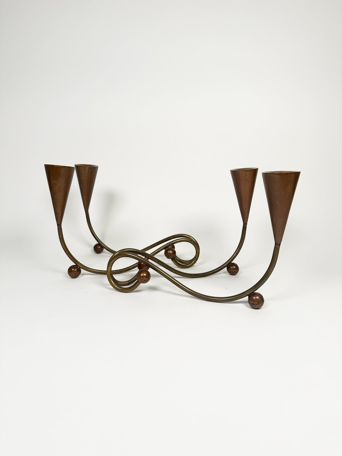 Vintage Mid Century Copper Candle Holders