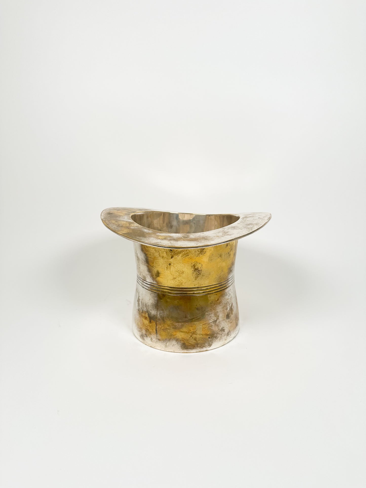 Vintage Brass Top Hat Ice Bucket
