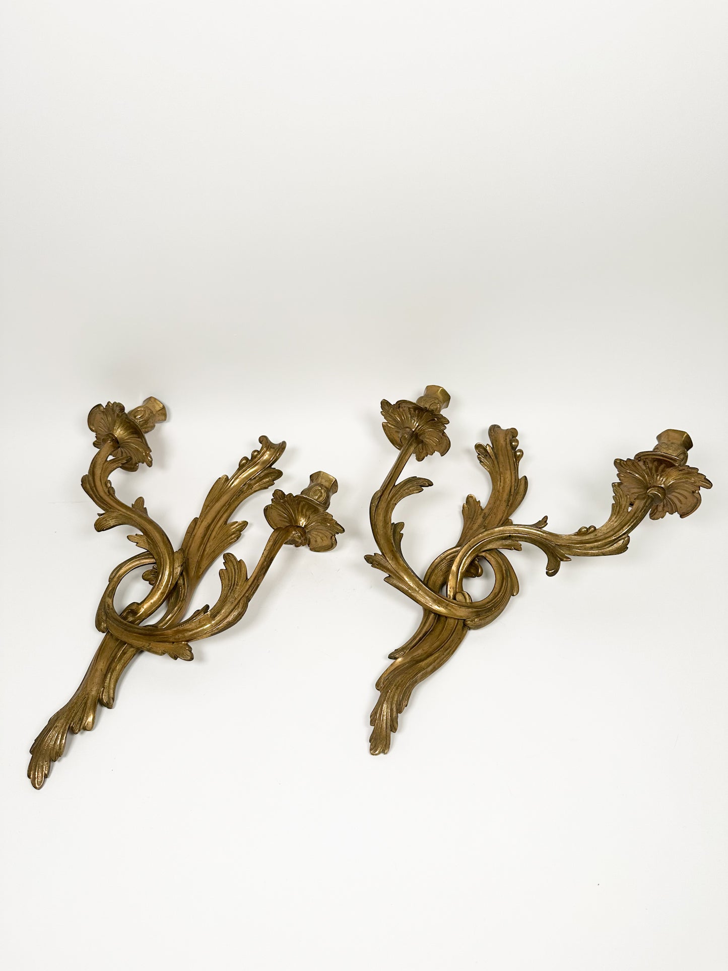 Vintage Brass French Wall Sconces