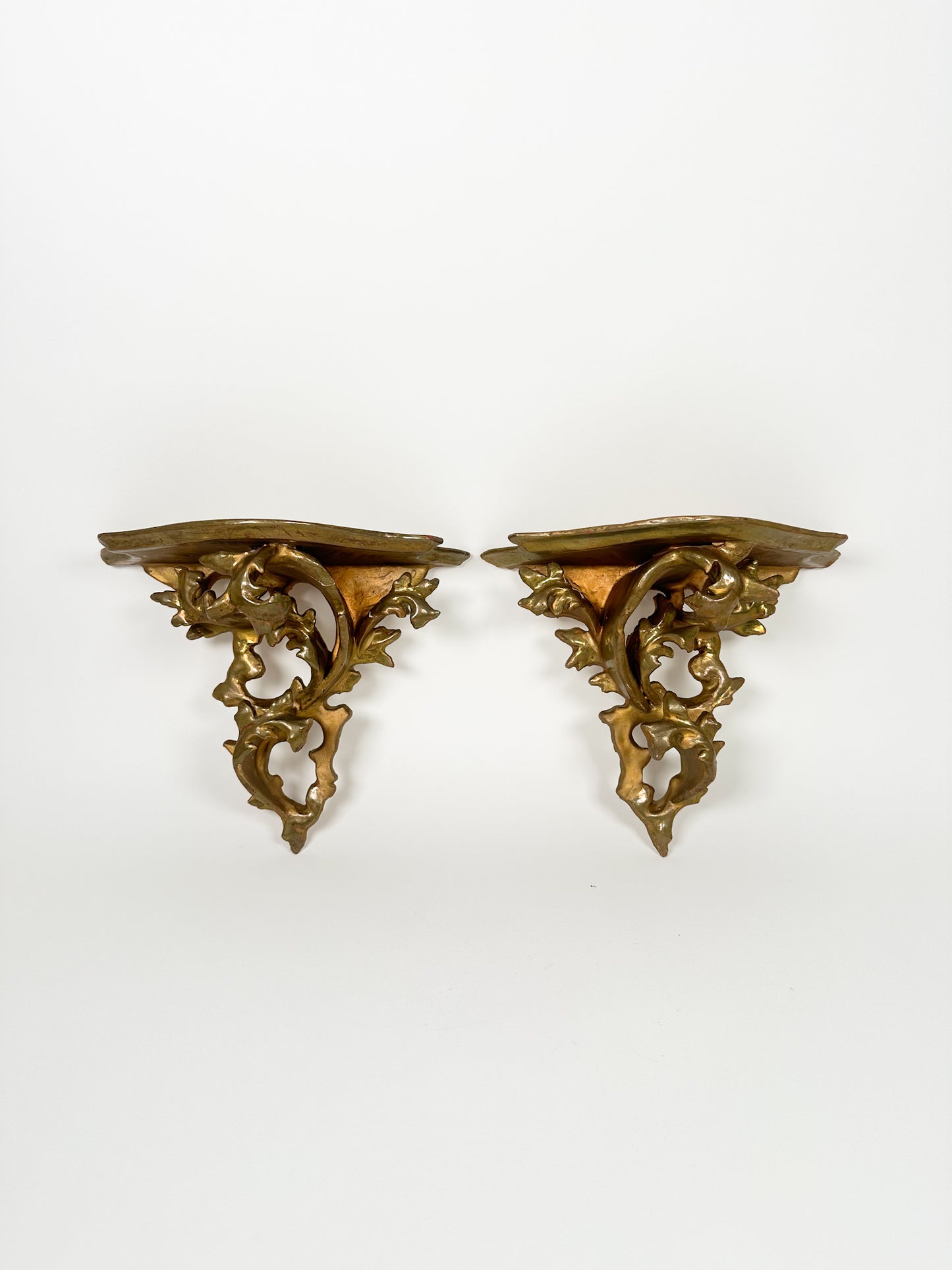 Vintage Rococo Style Shelf Pair