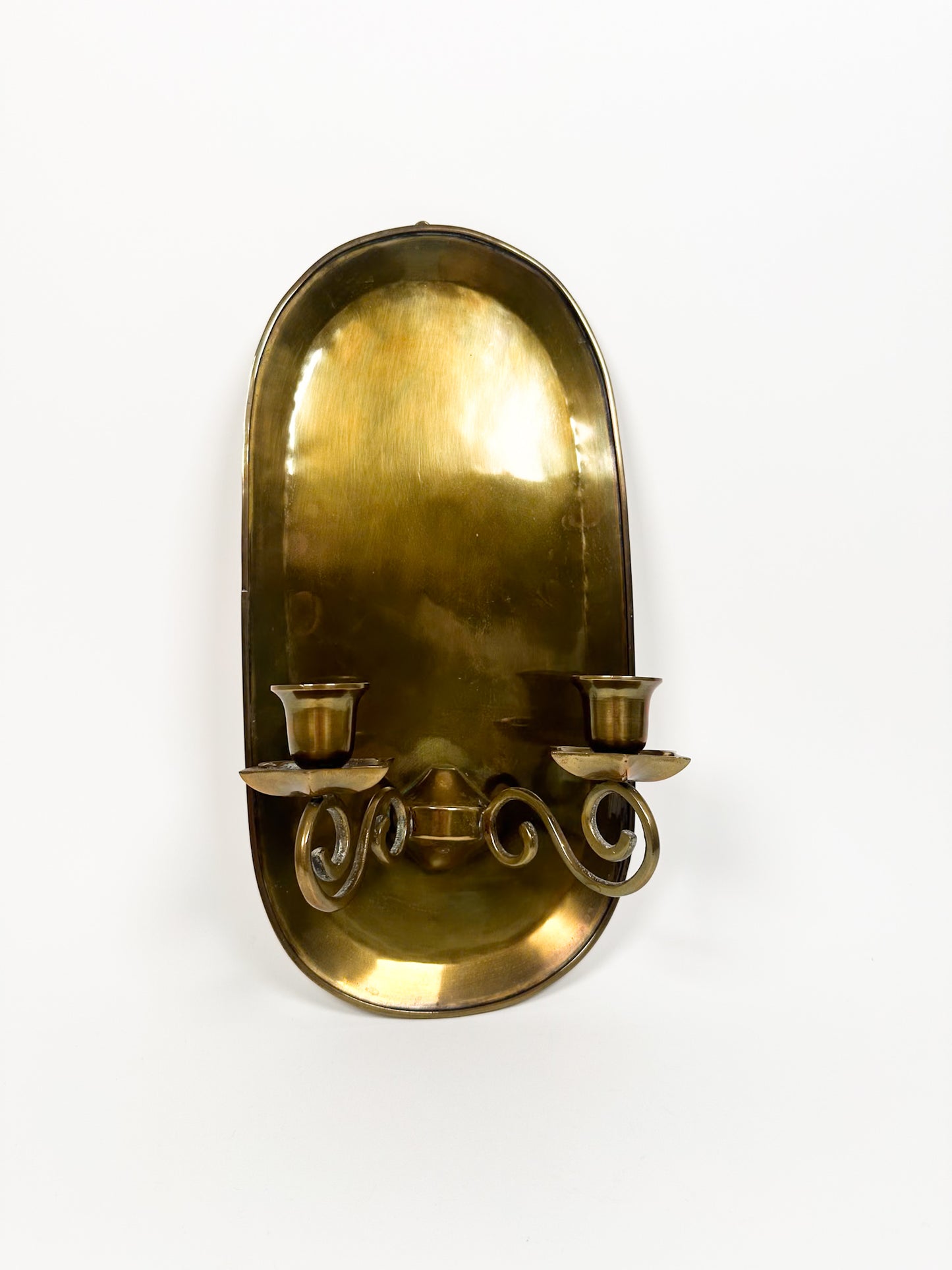 Vintage Brass Oval Sconce