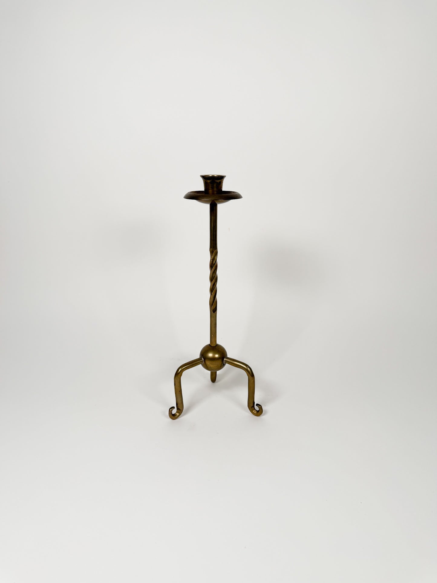Vintage Single Brass Candle Holder