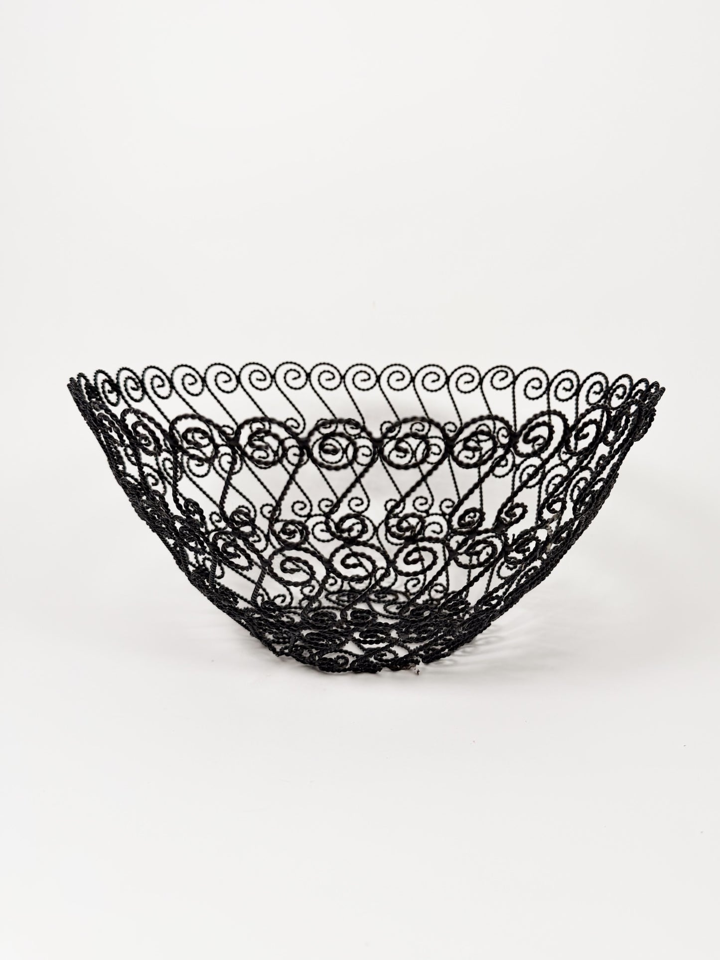 Vintage Black Wire Bowl
